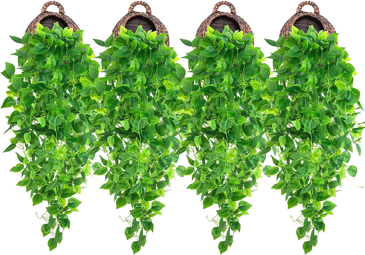 4 Pcs Artificial Hanging Plants 3.6ft Fake Ivy Vines [...]