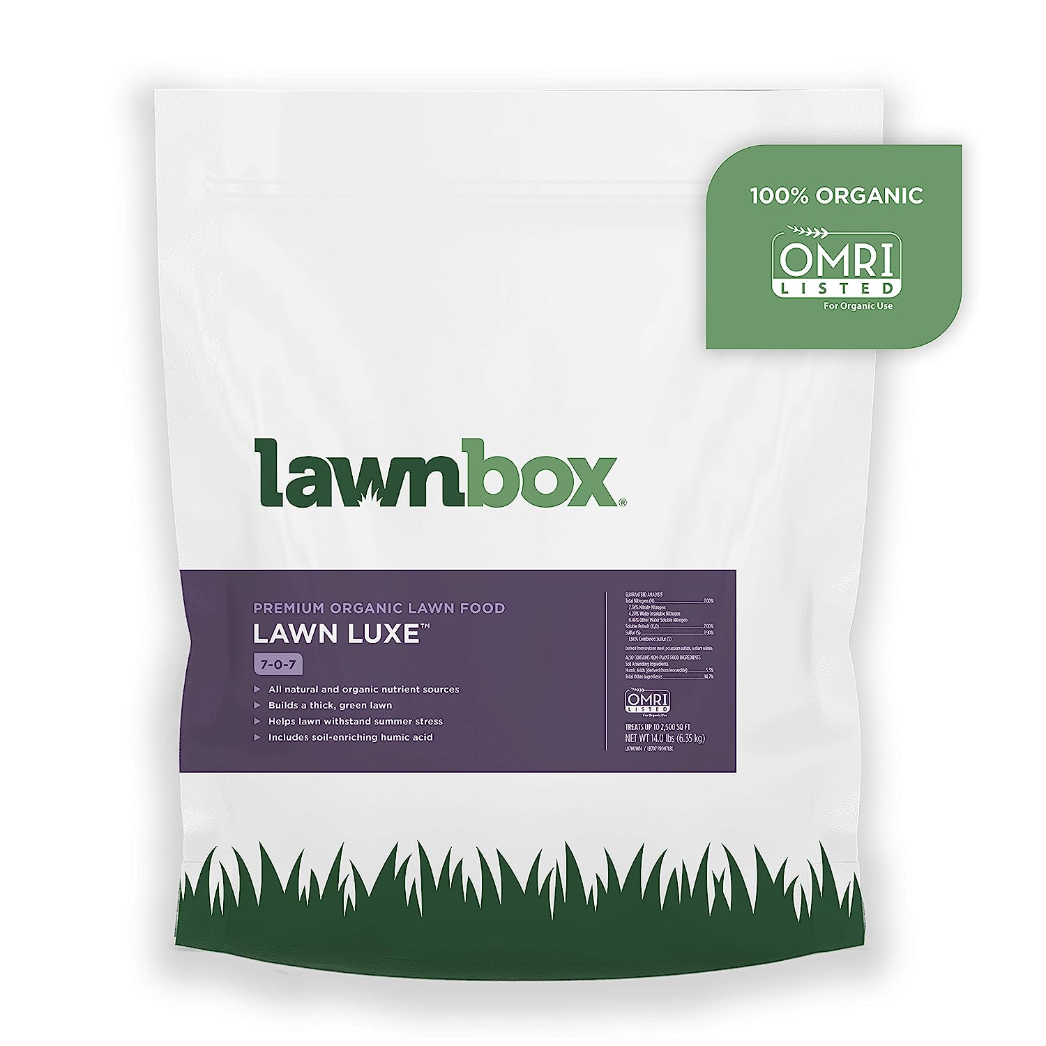 Lawnbox Lawn Luxe 7-0-7 100% Organic Summer Grass [...]