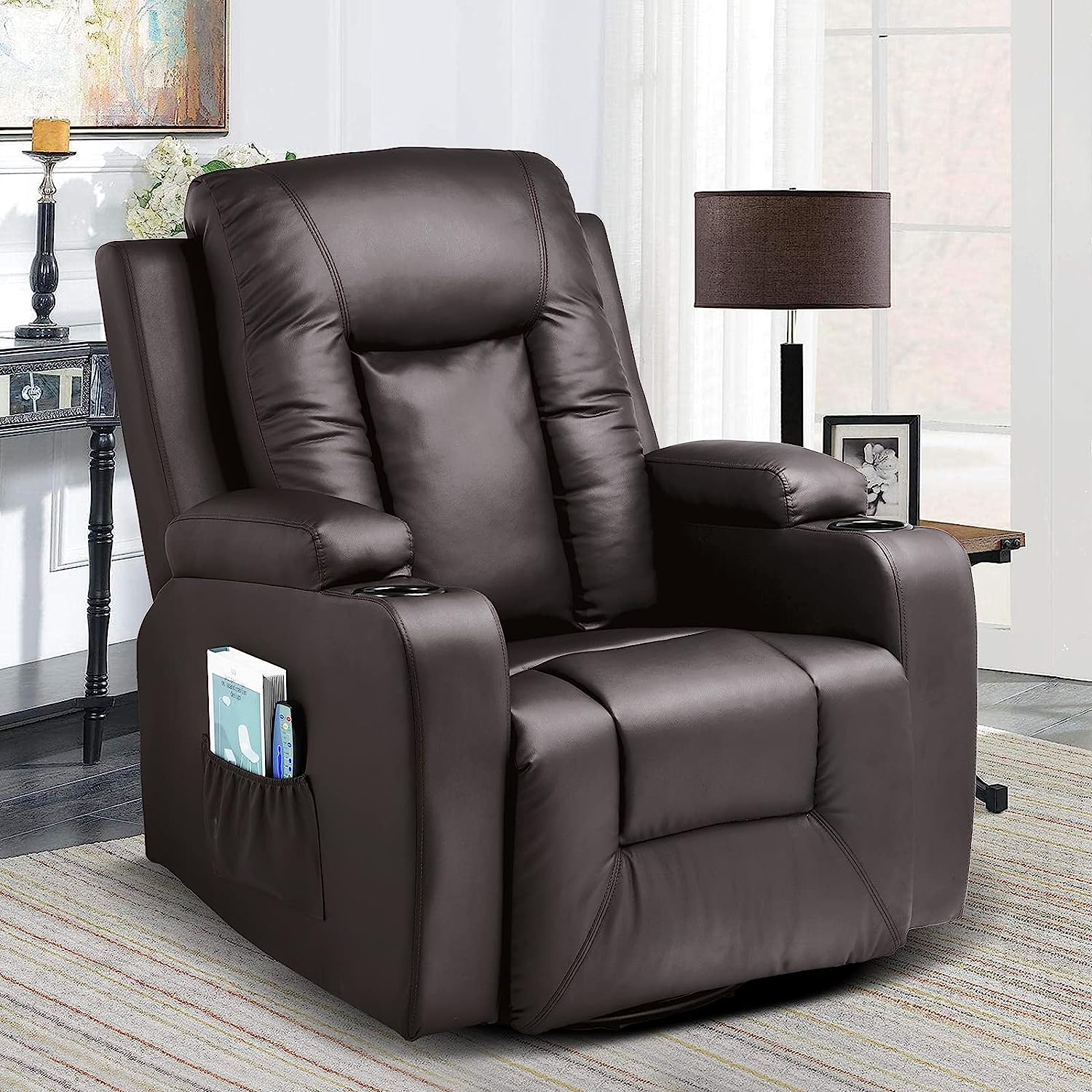 COMHOMA PU Leather Recliner Chair Modern Rocker with [...]