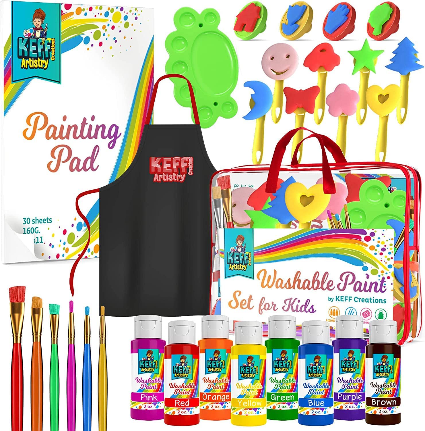 KEFF Washable Paint Set for Kids and Toddler - Finger [...]