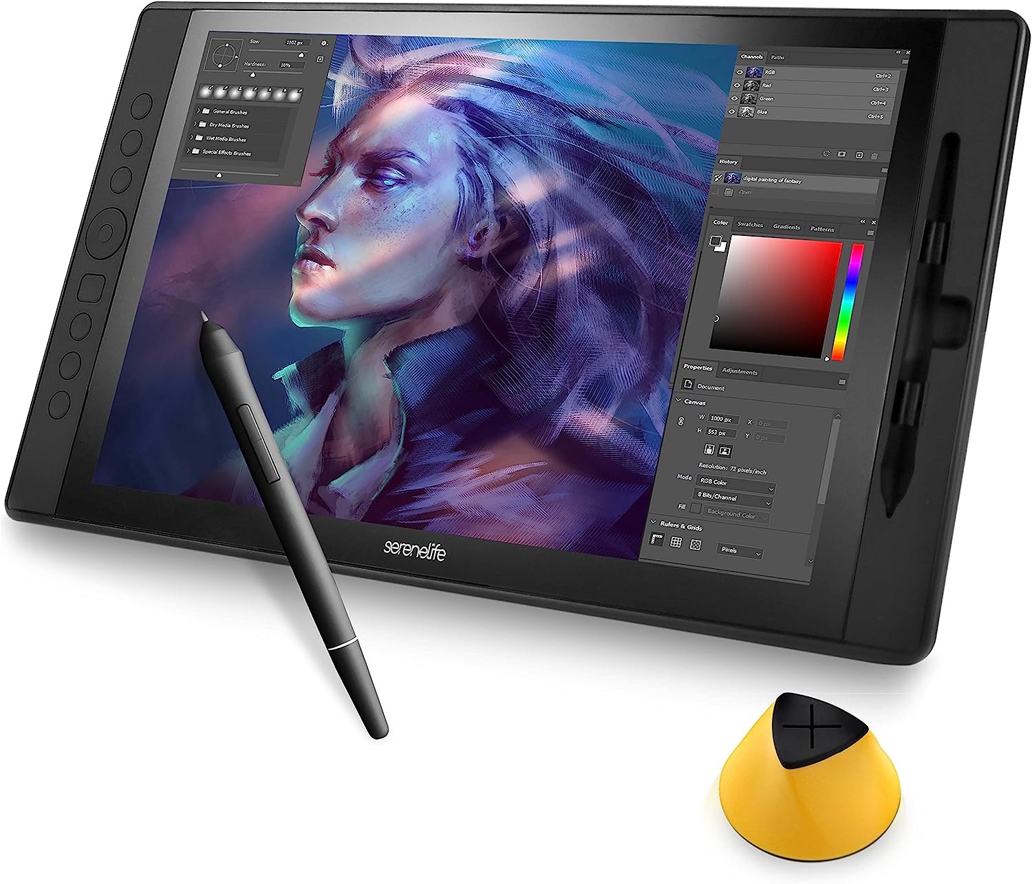 SereneLife Graphic Tablet with Passive Pen - 15.6