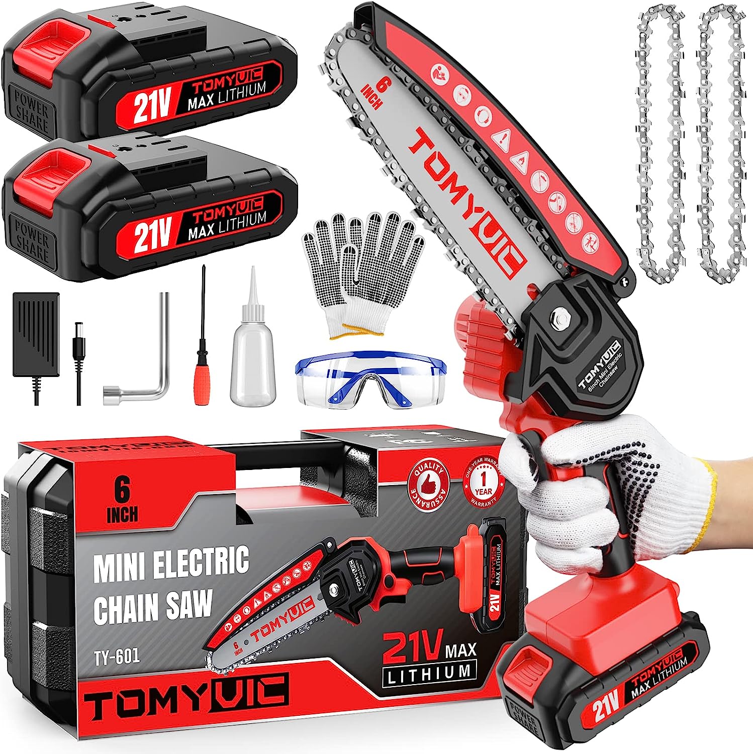 Mini Chainsaw 6-Inch Battery Powered - Cordless [...]