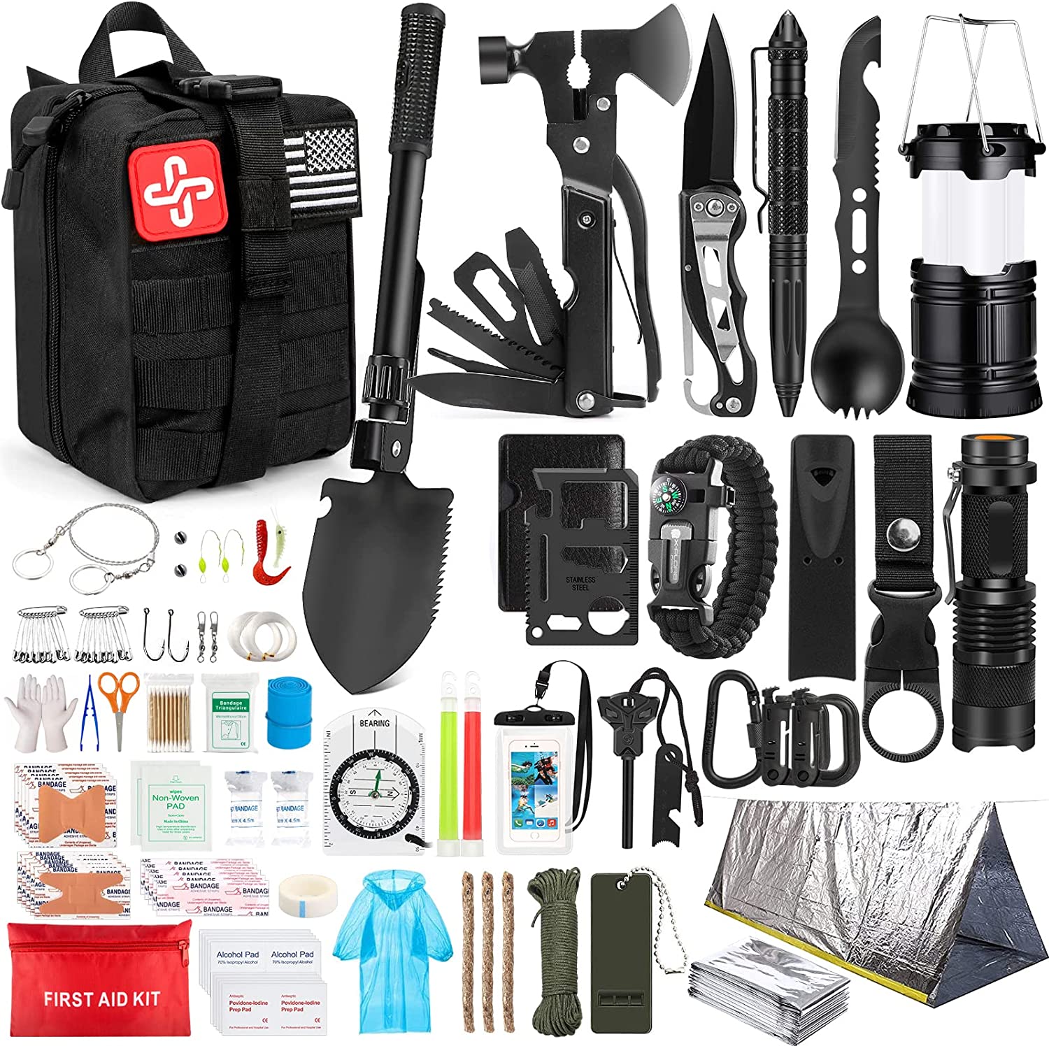 Survival Kit, 250Pcs Survival Gear First Aid Kit with [...]