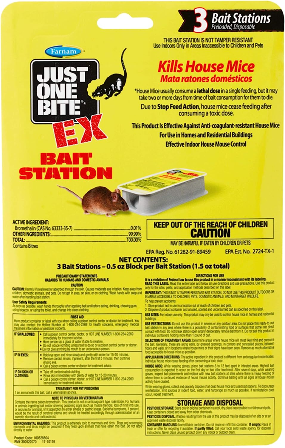Just One Bite EX Mouse Bait Station 3pk