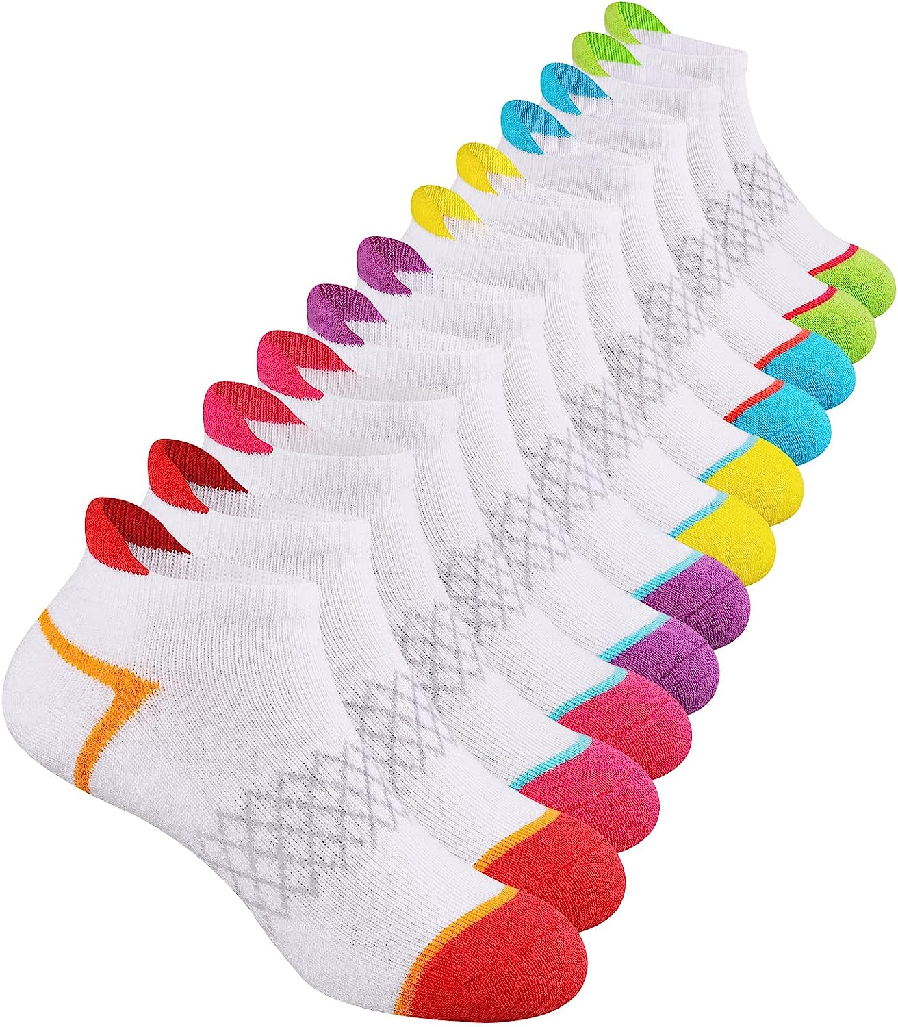 Comfoex 12 Pairs Girls Socks Ankle Athletic Socks [...]
