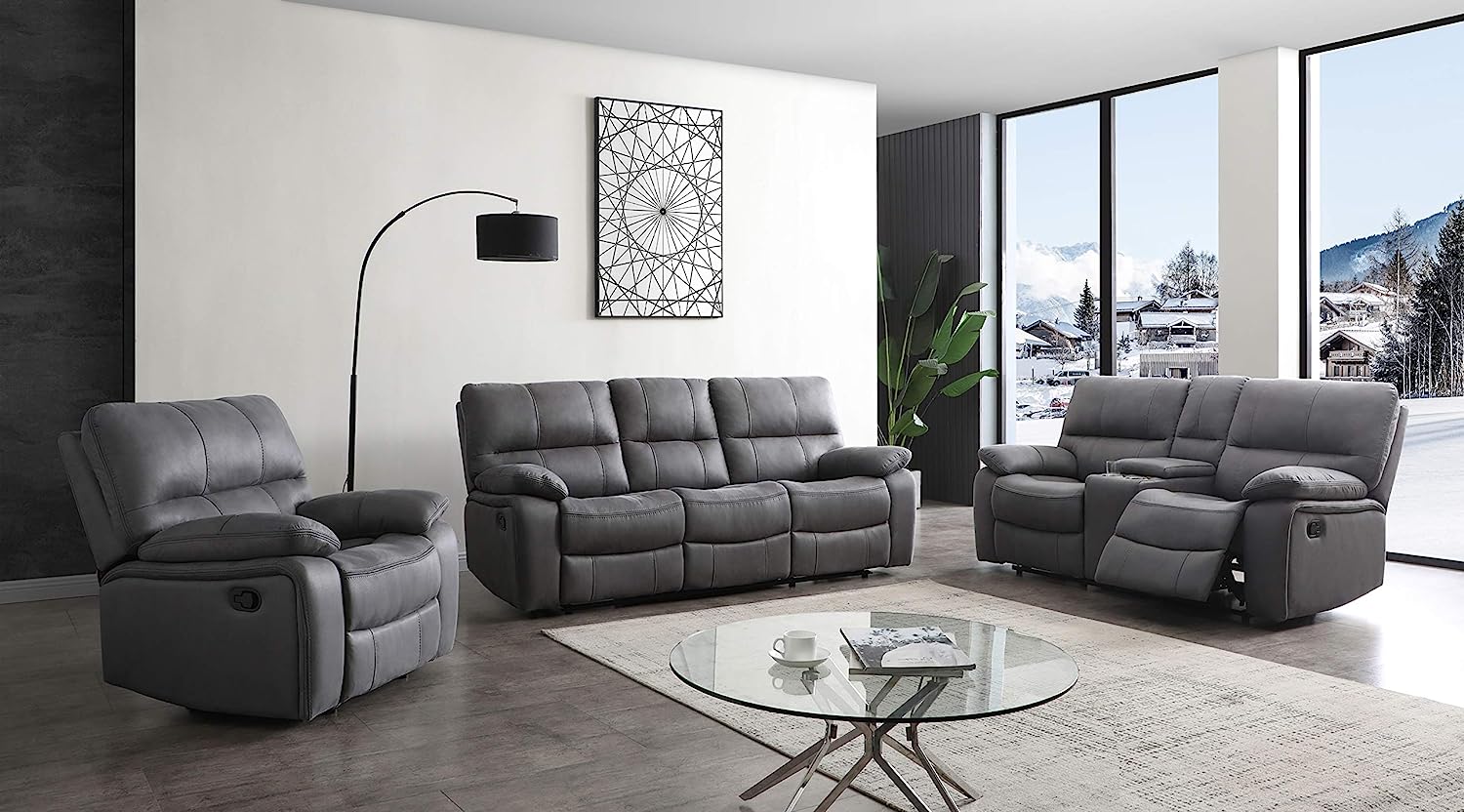 Betsy Furniture Microfiber Reclining Sofa Couch Set [...]