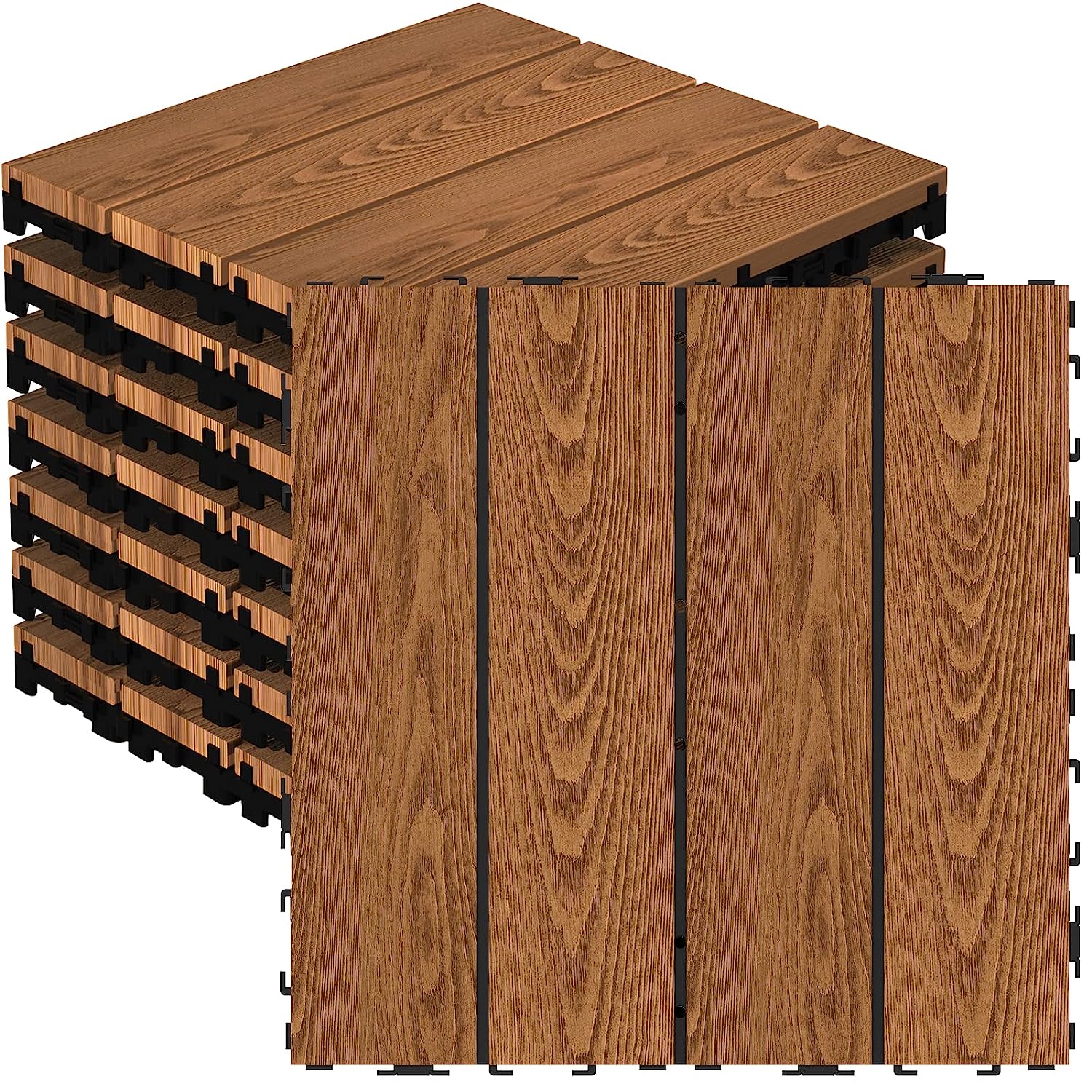 Goovilla Wood Interlocking Deck Flooring Tiles, 8 Pack [...]