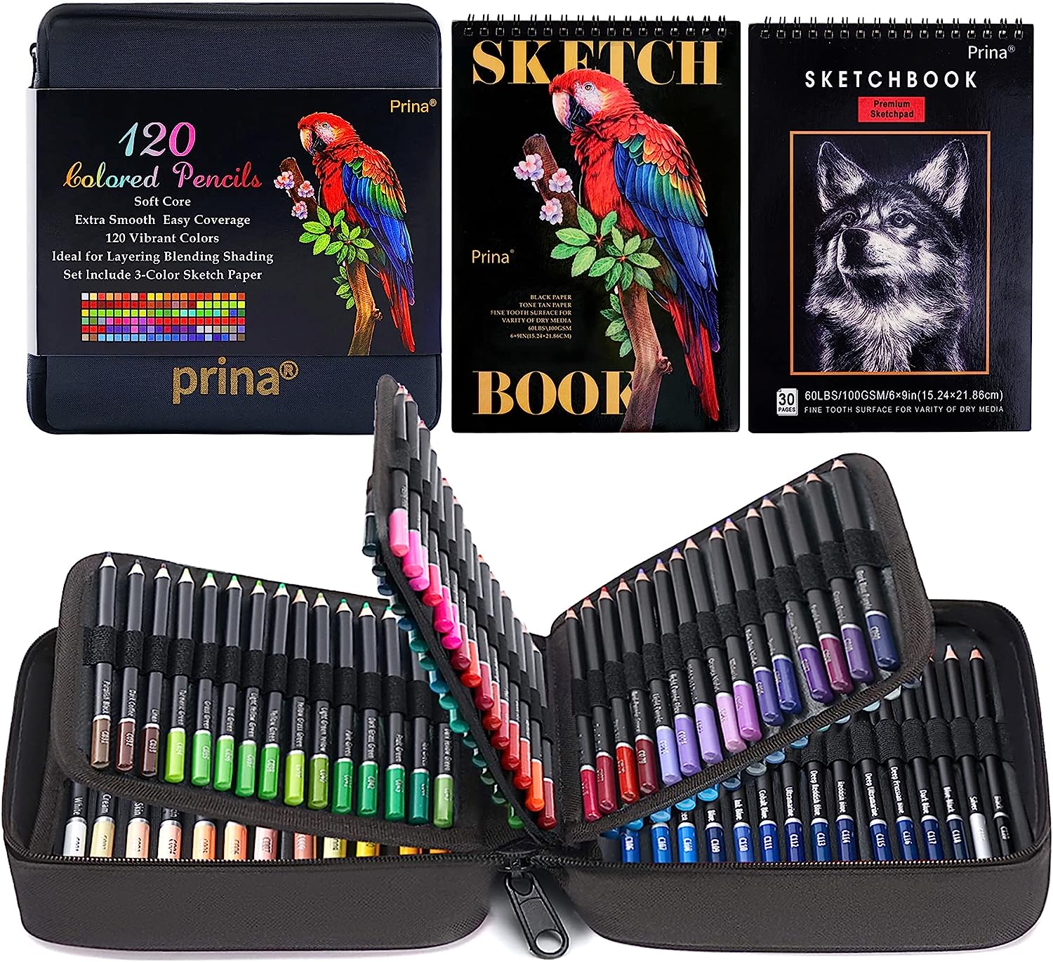 PRINA Art Supplies 120-Color Colored Pencils Set for [...]