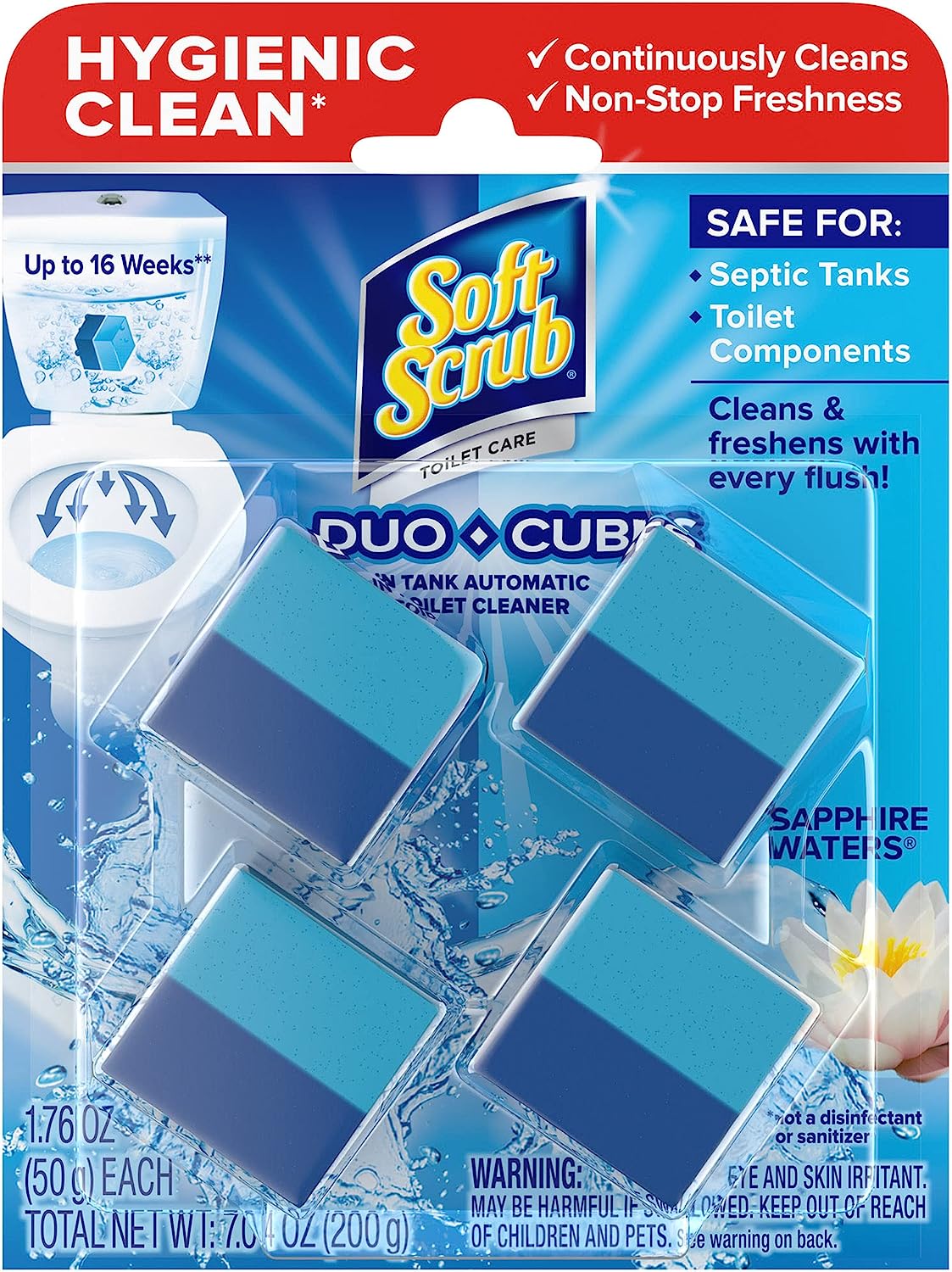Soft Scrub In-Tank Toilet Cleaner Duo-Cubes, Sapphire [...]