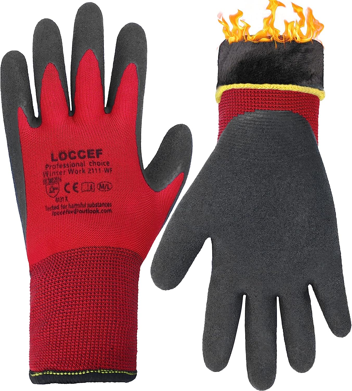 LOCCEF 2 Pairs Winter Work Gloves for Men and Women, [...]