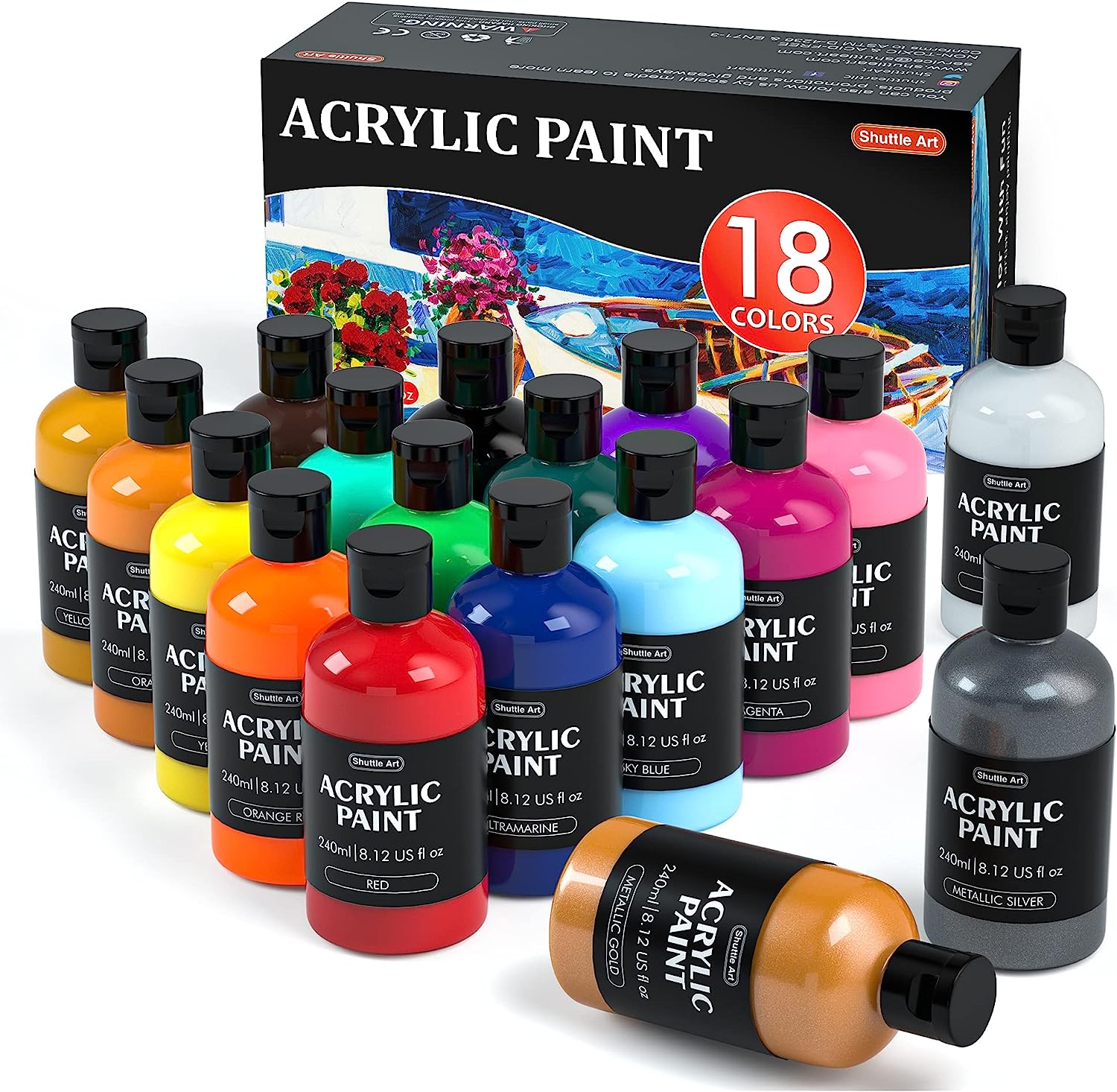 Shuttle Art Acrylic Paint, 18 Colors Acrylic Paint [...]