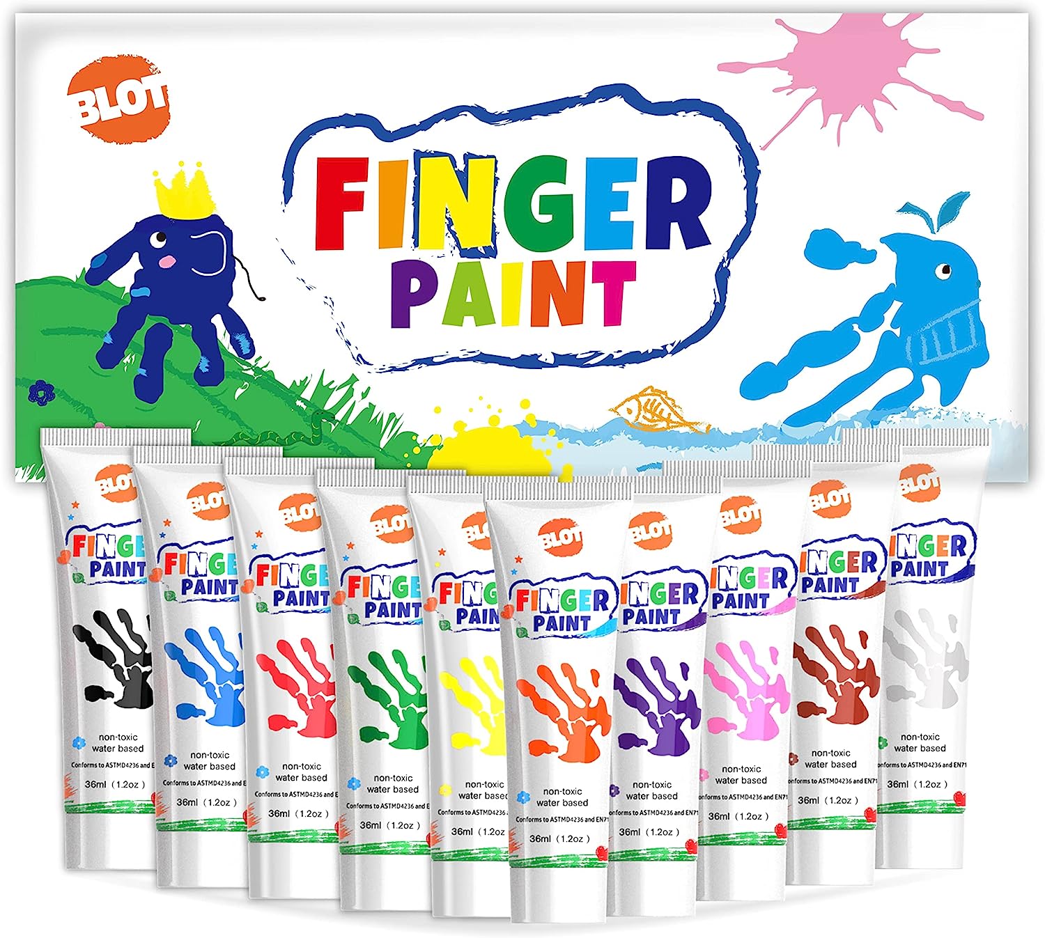 Kids Washable Finger Paint Non Toxic Finger Paints for [...]