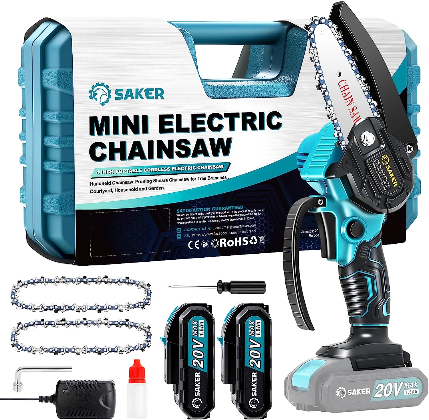 Saker Mini Chainsaw,Portable Electric Cordless [...]