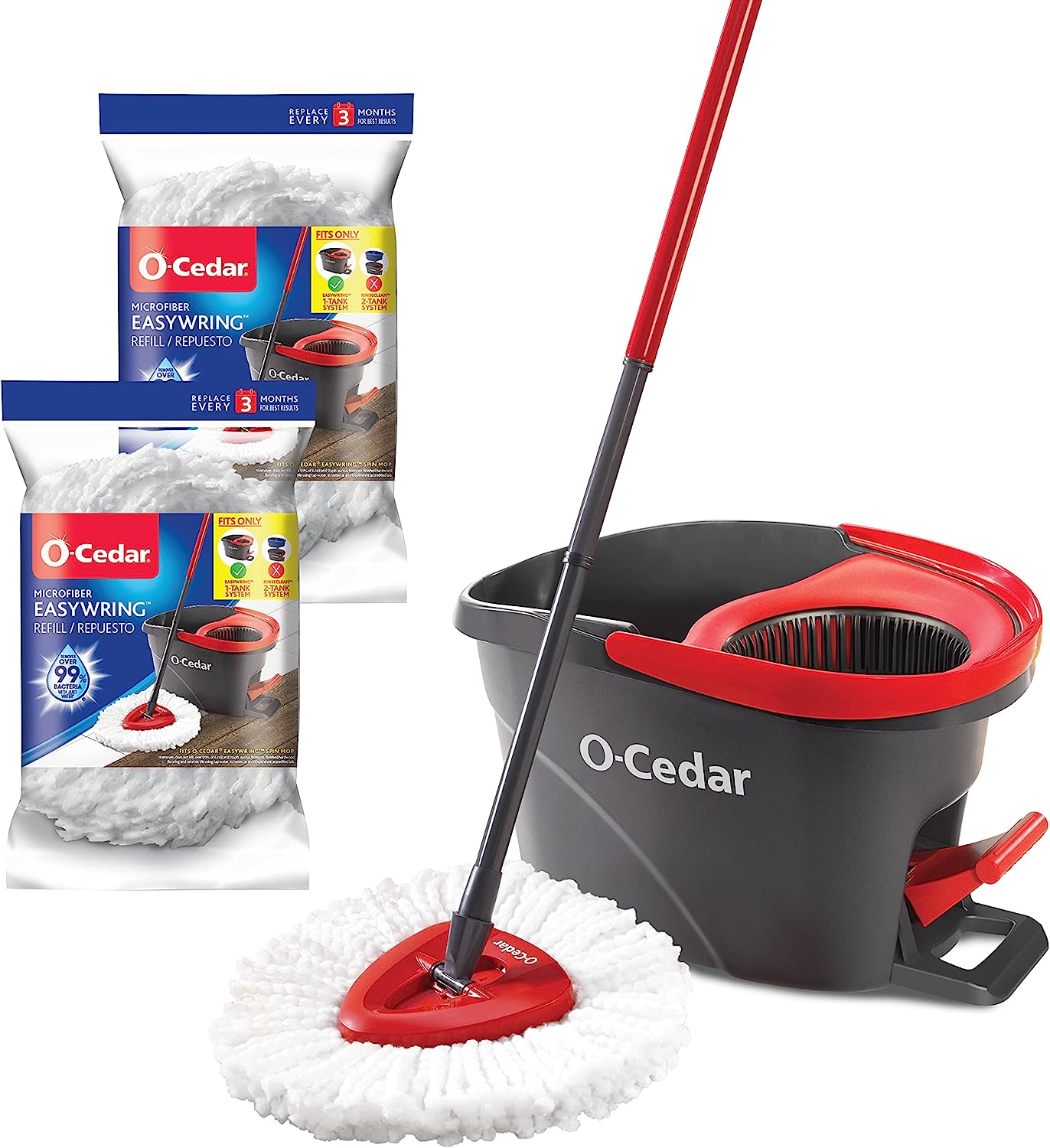 O-Cedar EasyWring Microfiber Spin Mop & Bucket Floor [...]