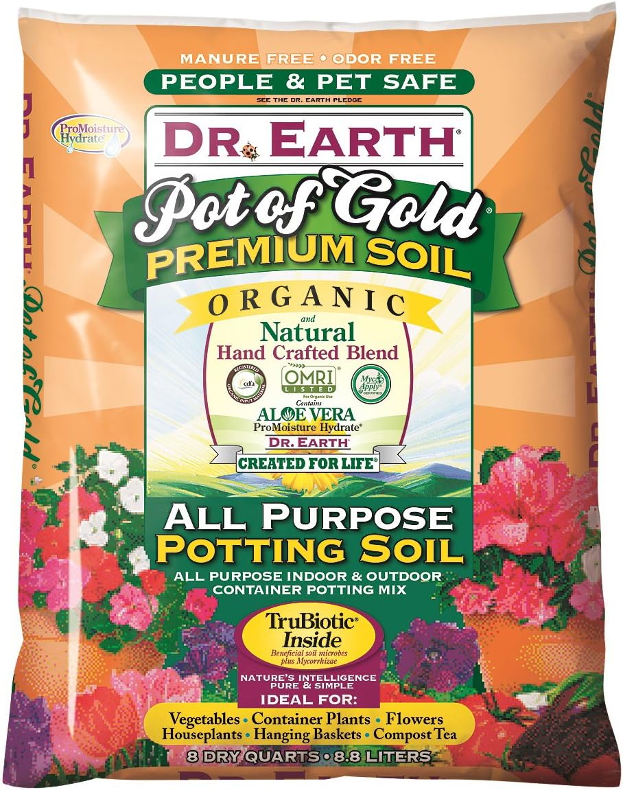 Dr. Earth Gold Premium Potting Soil, 8 Quart
