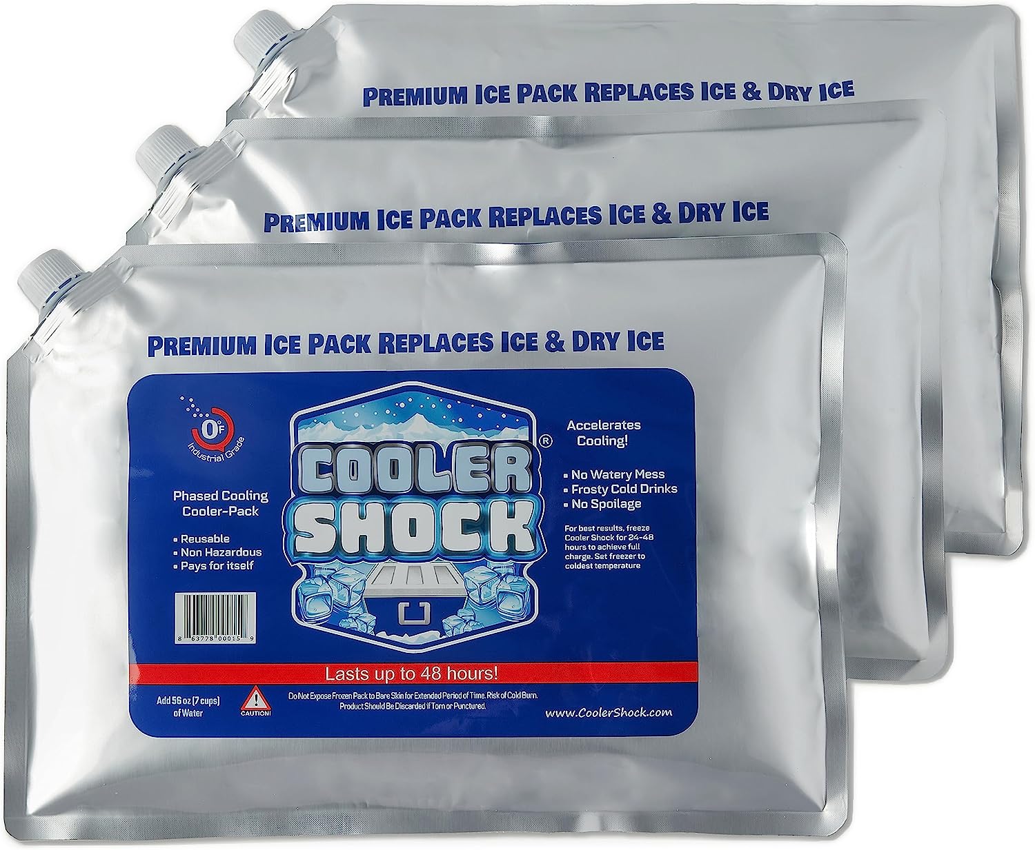 Cooler Shock Reusable Ice Packs for Cooler - Set of 3 [...]