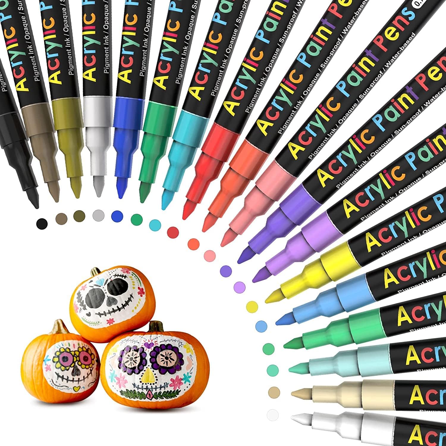 Acrylic Paint Pens Paint Markers Set of 18: Fine Point [...]