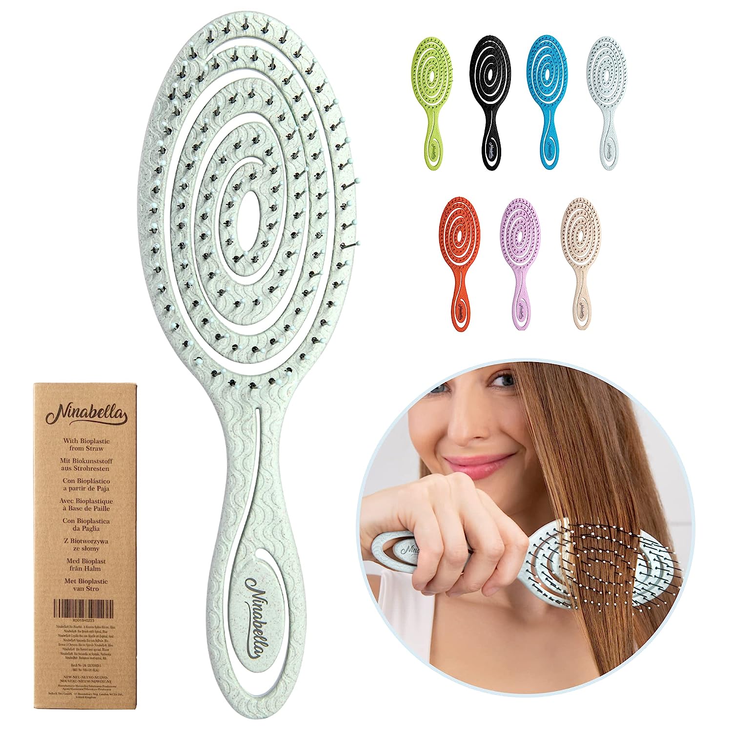 Ninabella Organic Detangling Hair Brush for Women, Men [...]