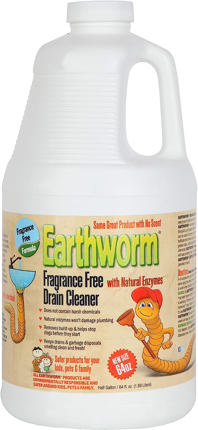 Earthworm Fragrance Free Drain Cleaner - Drain Opener [...]