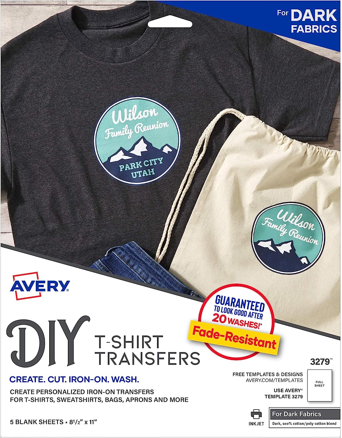 Avery Printable T-Shirt Transfers, For Use on Dark [...]