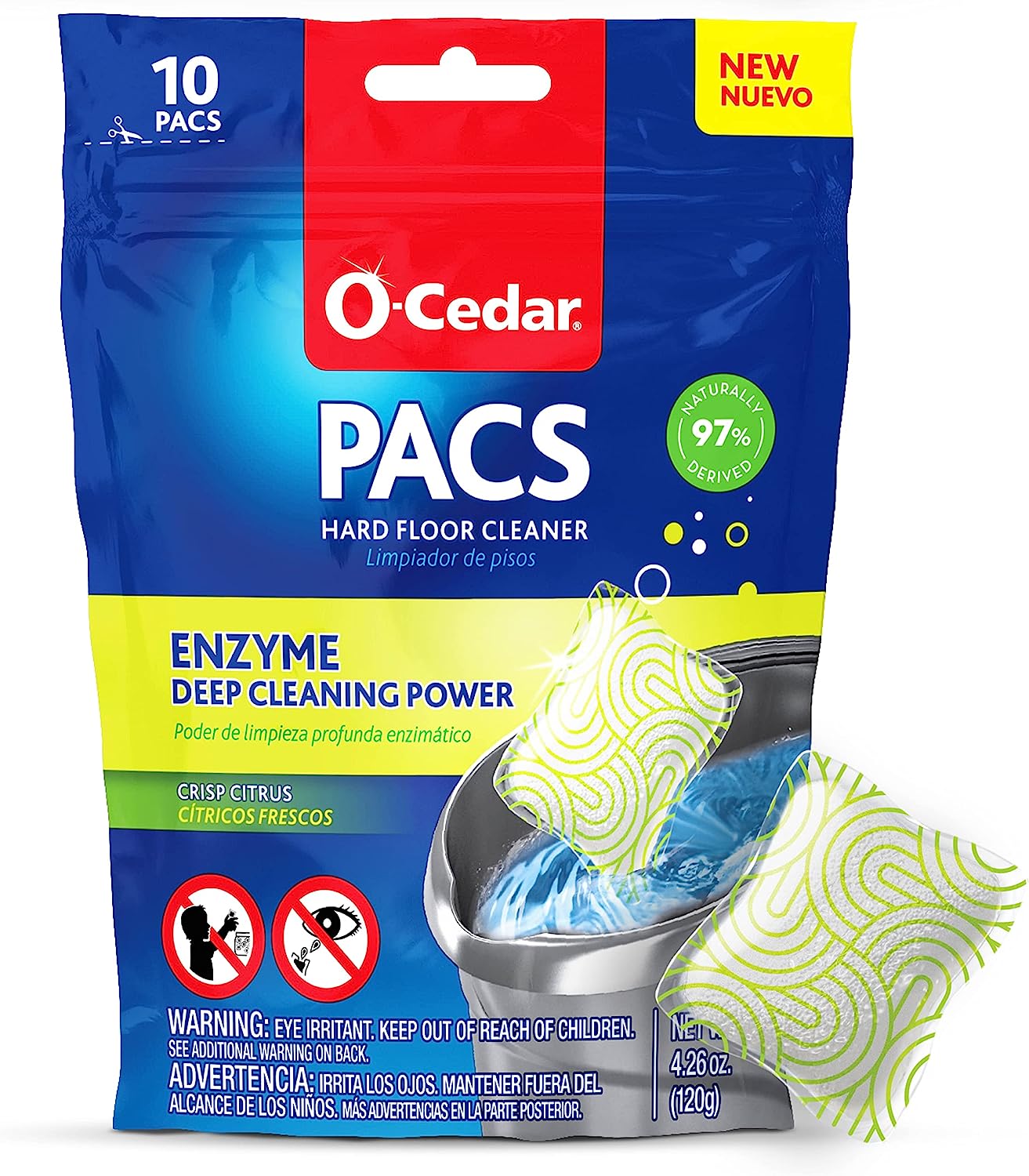 O-Cedar PACS Hard Floor Cleaner, Crisp Citrus Scent [...]