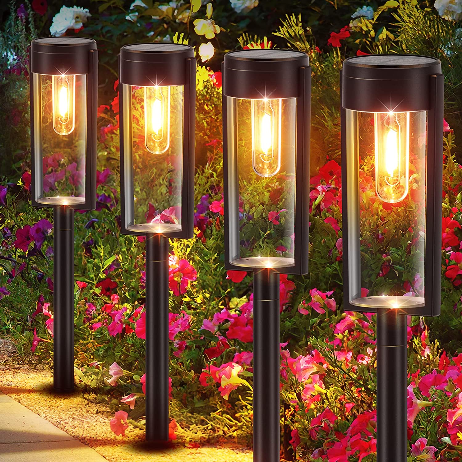 LETMY Solar Pathway Lights Outdoor, New Upgraded 6 [...]
