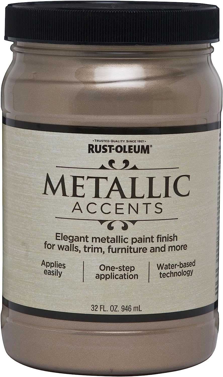 Rust-Oleum 253601 Metallic Accents Paint, Quart, [...]