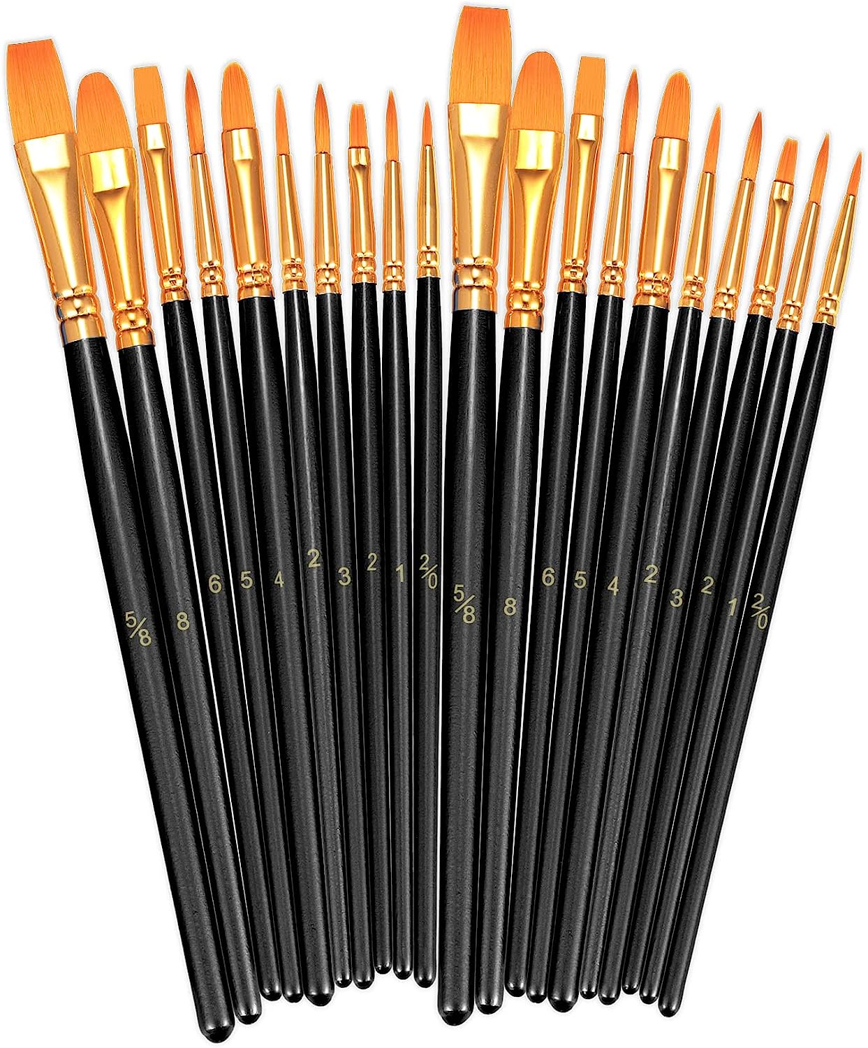 BOSOBO Paint Brushes Set, 2 Pack 20 Pcs Round Pointed [...]