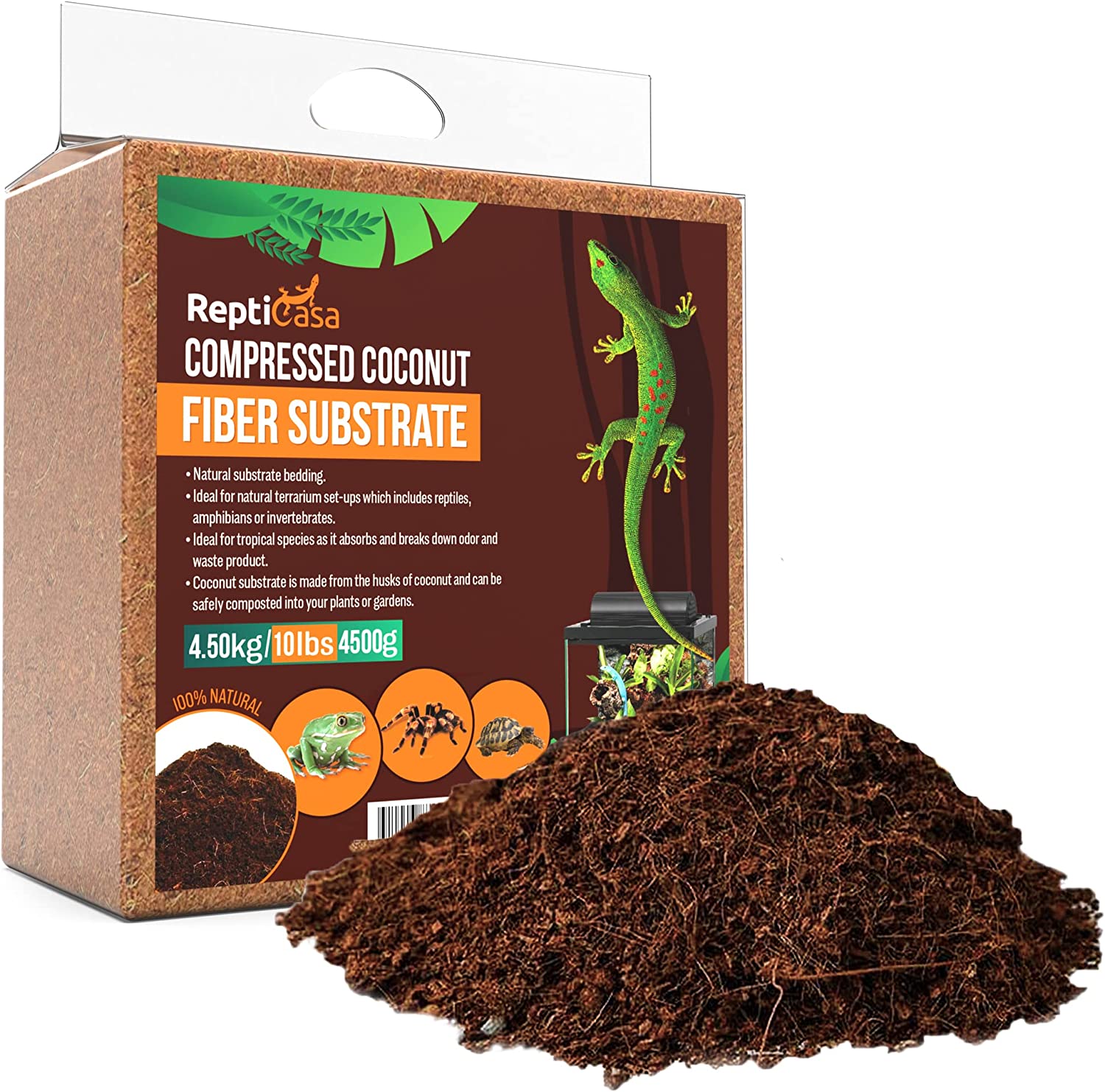 ReptiCasa Compressed Coconut Fiber Substrate, 10 lb. [...]