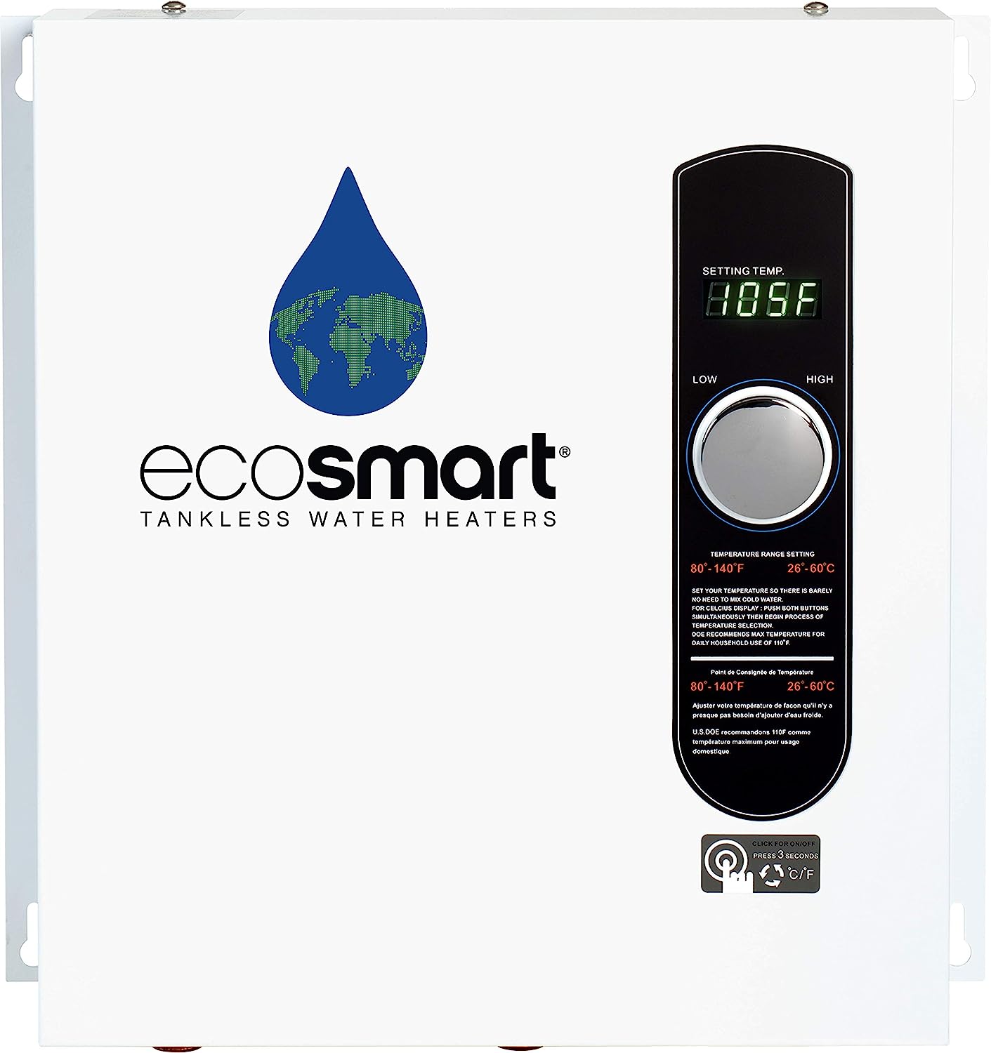EcoSmart ECO 27 Tankless Water Heater, Electric, 27-kW [...]