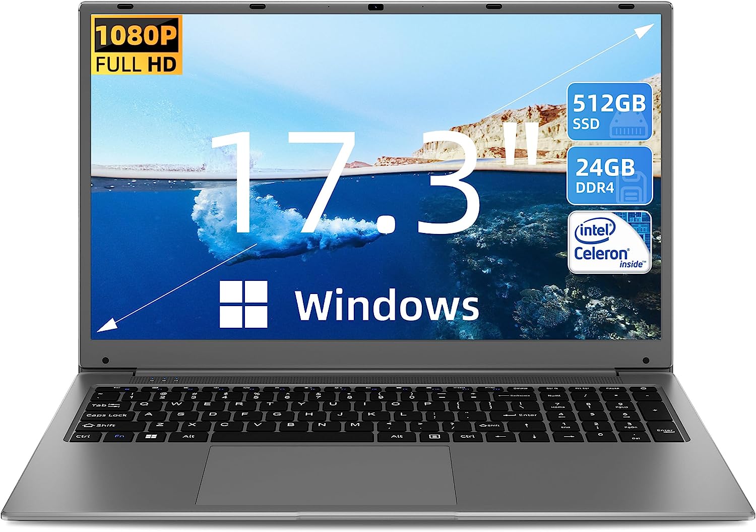 SGIN 17 Inch Windows 11 Laptop, 24GB RAM 512GB SSD [...]