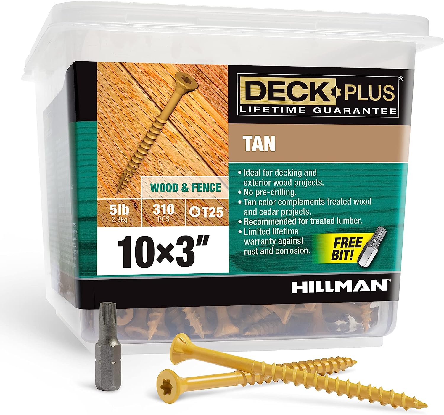 Deck Plus 48419 Wood Screws #10 x 3