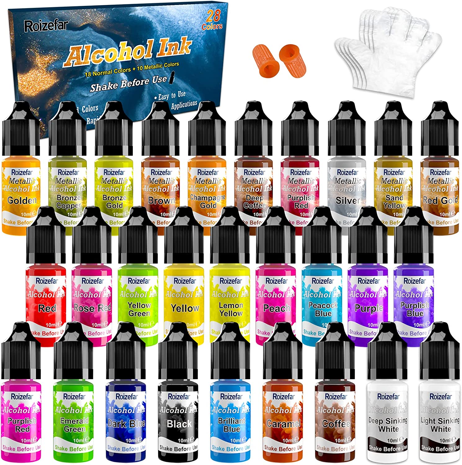 Alcohol Ink Set - 28 Bottles Vivid Colors High [...]