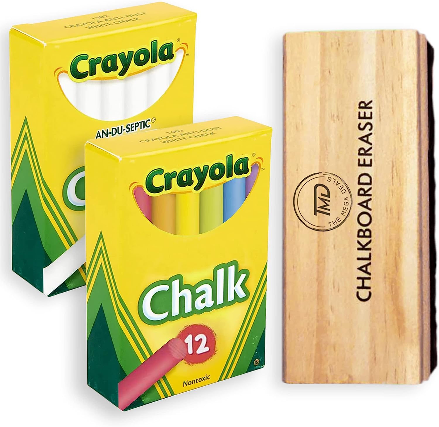 Chalk - 24 Pack Including 12 White Chalk, 12 Colored [...]