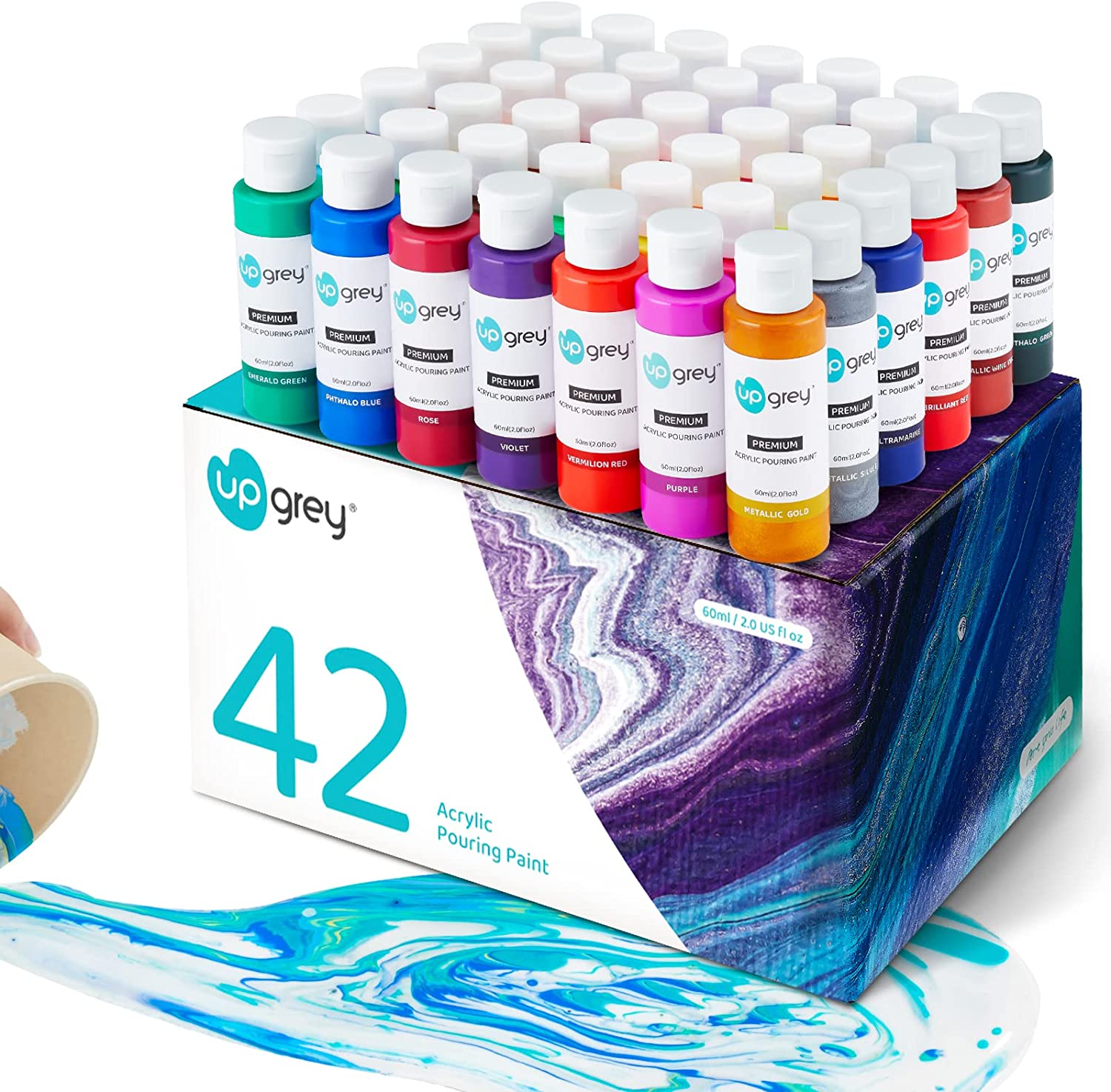 Acrylic Pouring Paint (60ml/2oz Bottles) 42 Colors, [...]