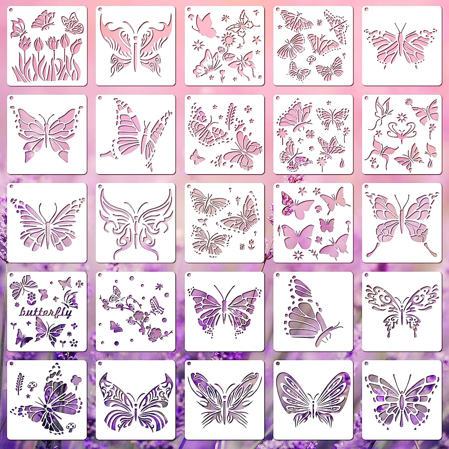 25 Pieces Butterfly Stencils Spring Stencils Templates [...]