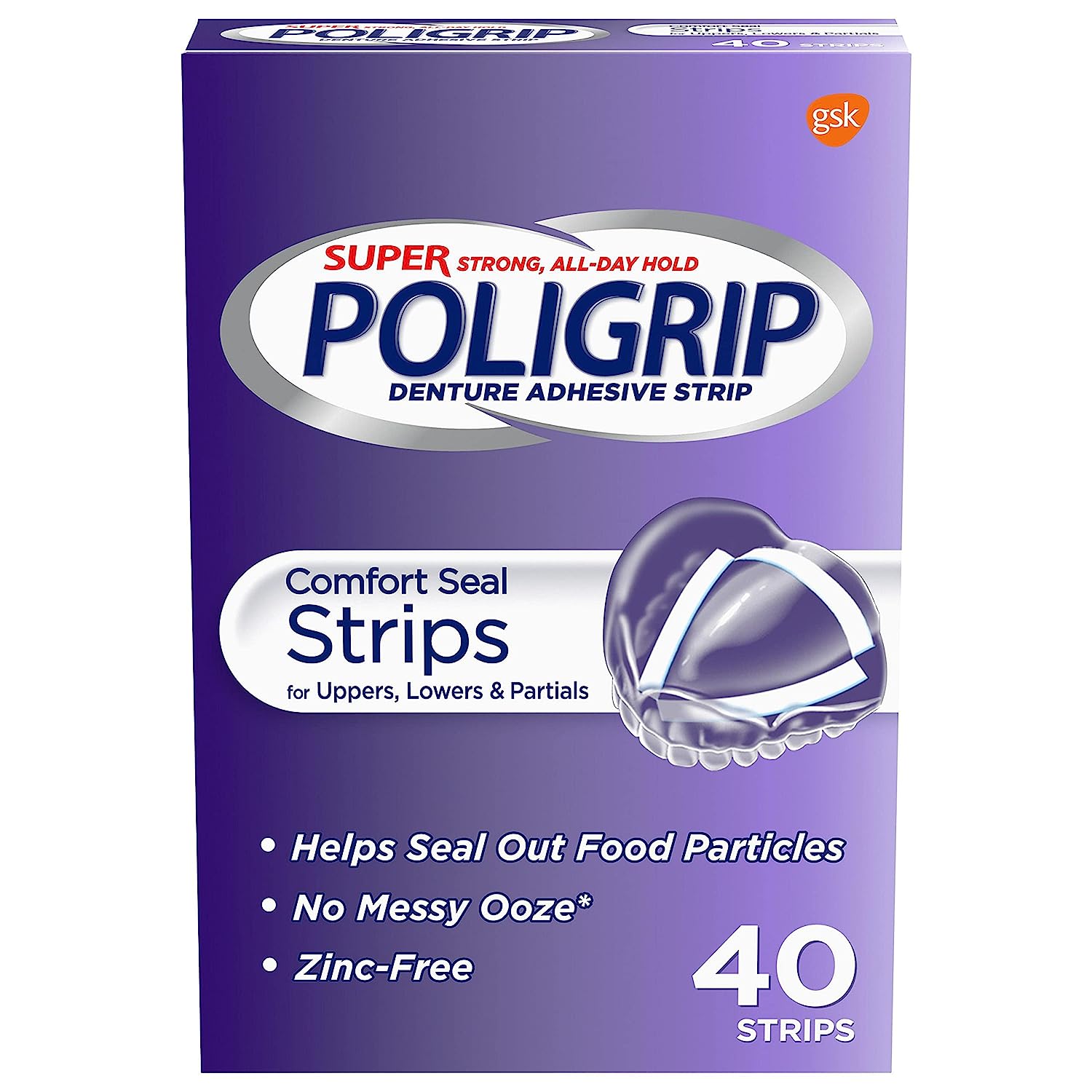 Super Poligrip Strips Size 40 Ct Poligrip Strong All [...]