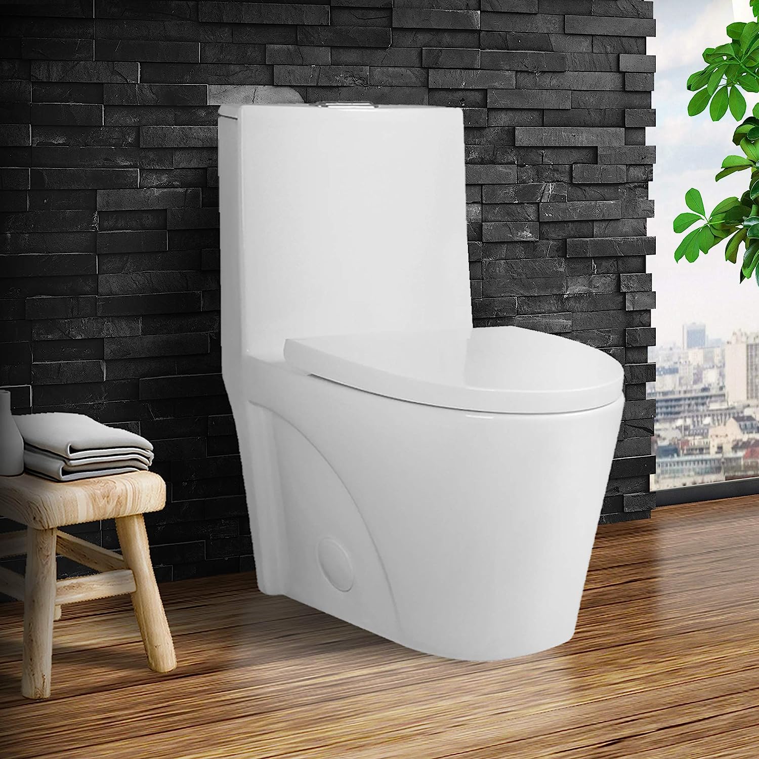 Fine Fixtures Dual-Flush Elongated One-Piece Toilet [...]
