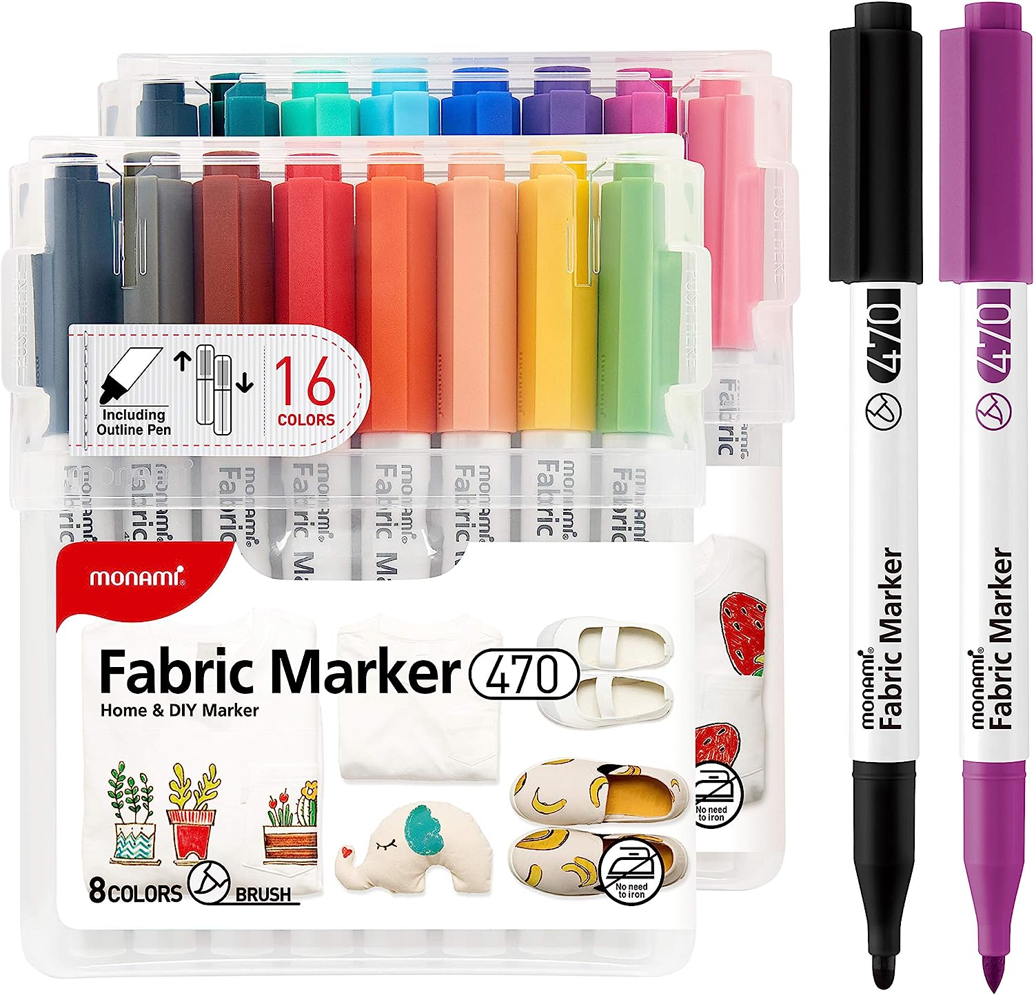 MONAMI Fabric Marker 470 (SET A), Brush Tip, No [...]