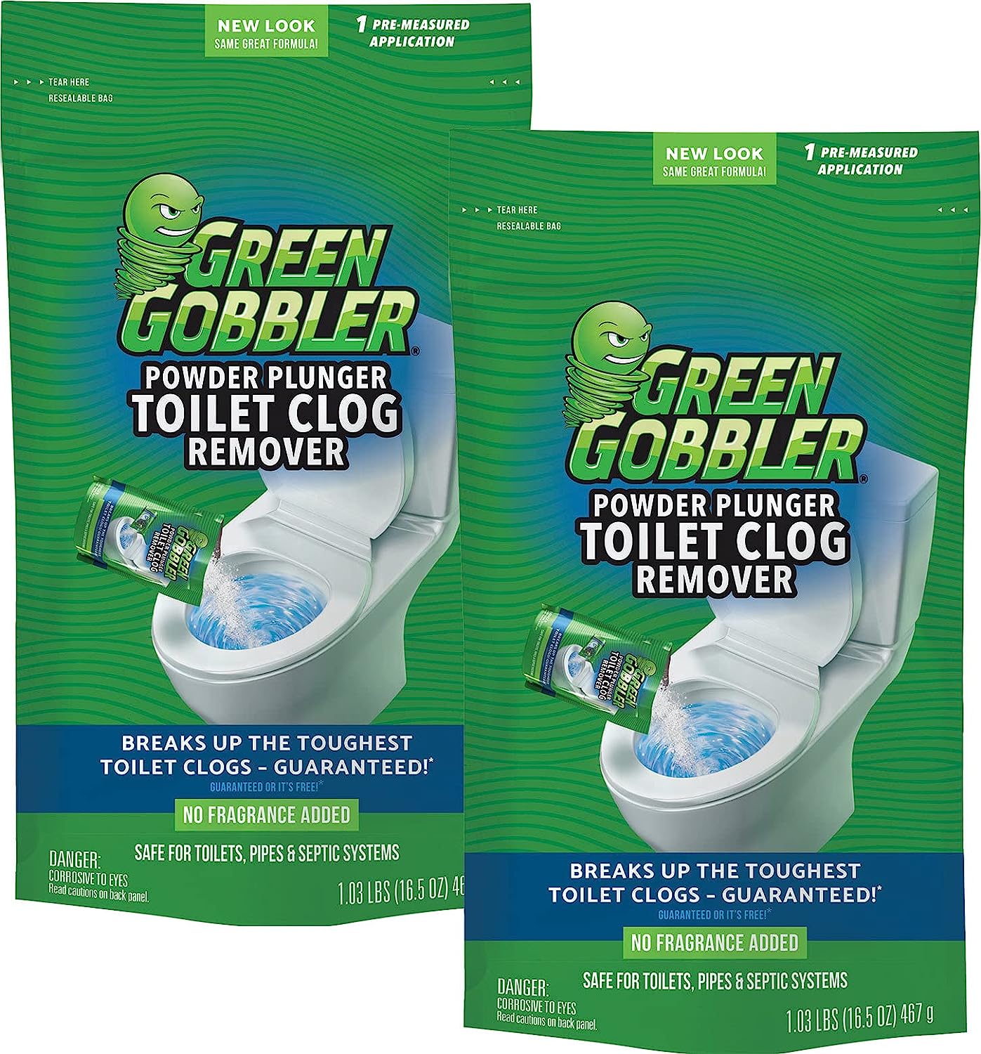 Green Gobbler POWDER PLUNGER Toilet Bowl Clog Remover [...]
