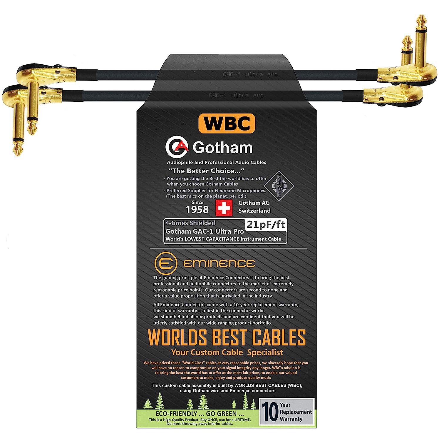 WORLDS BEST CABLES 2 Units - 6 Inch - Gotham GAC-1 [...]