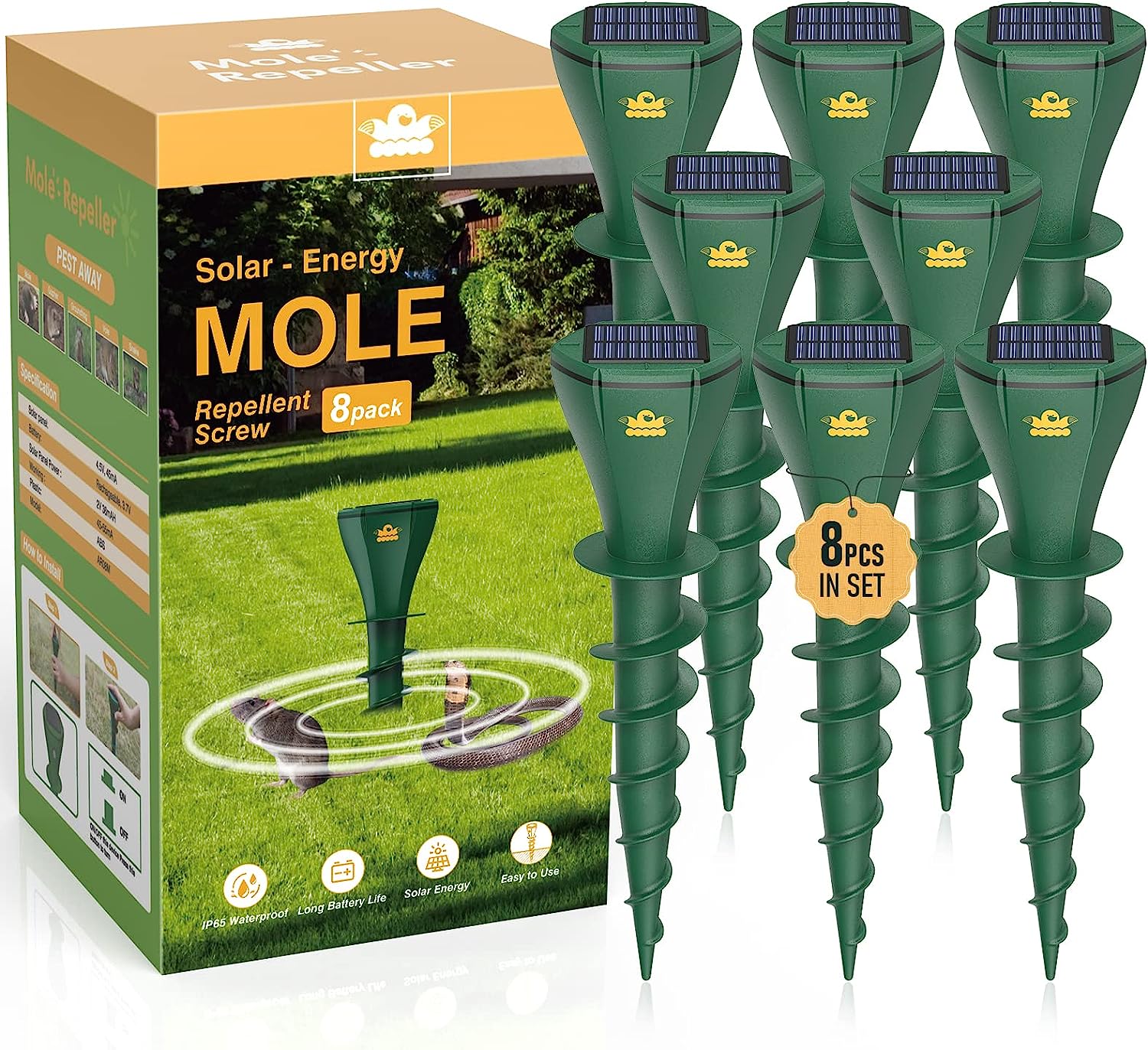 Mole Repellent Screw for Lawns, Mole Traps Solar [...]