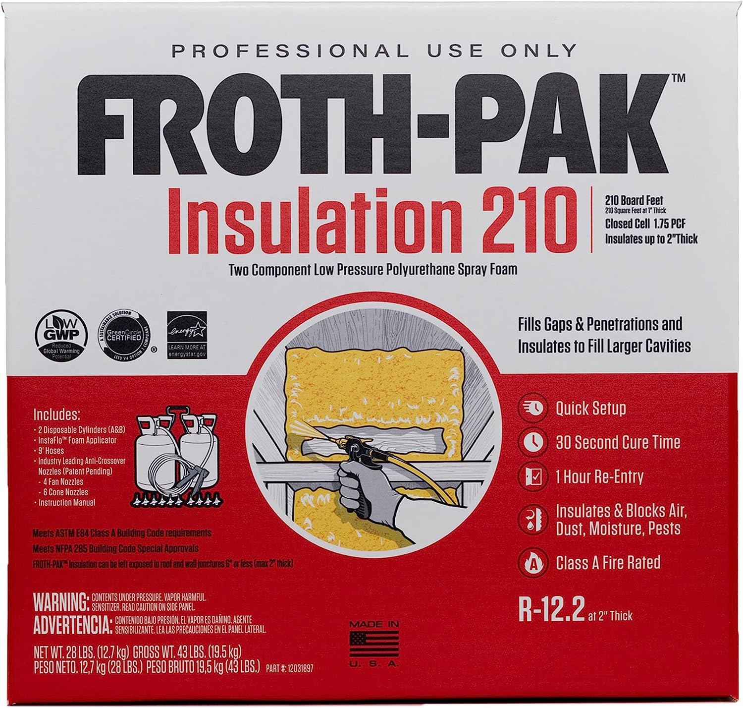 Froth-Pak 210 Spray Foam Insulation Kit, 9ft Hose. [...]