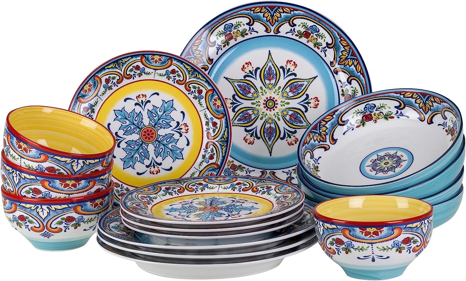 Euro Ceramica Zanzibar Double Bowl 16-Piece Dinnerware [...]