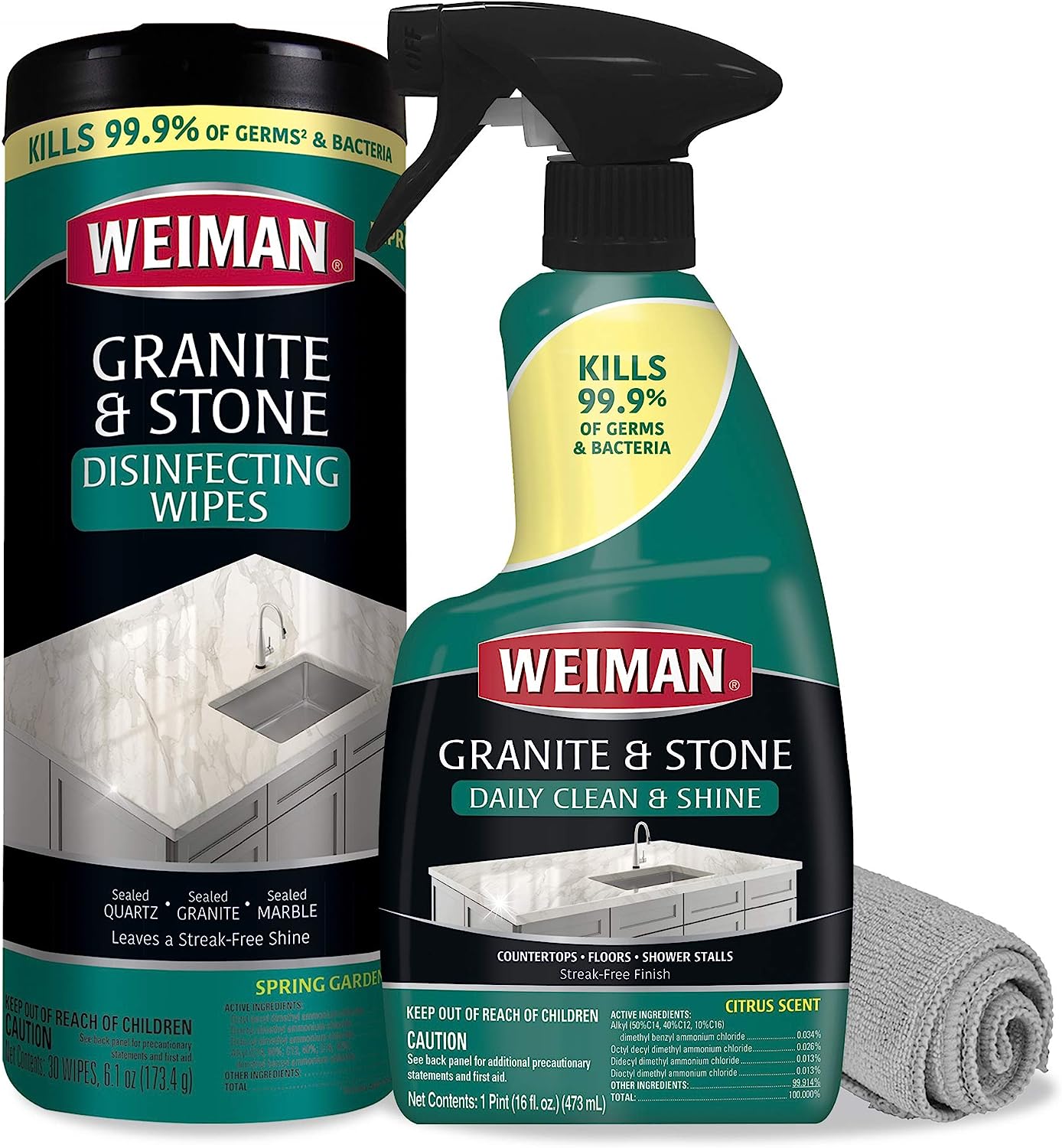 Weiman Disinfectant Granite Cleaner Kit - Safely Clean [...]