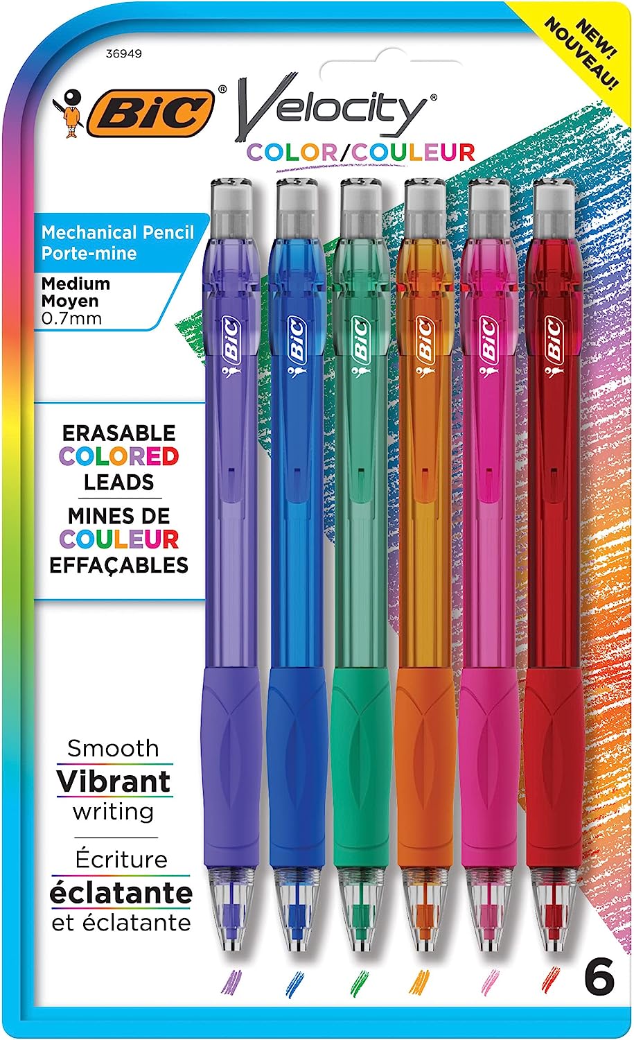 BIC Velocity Mechanical Pencils with Colored Leads, [...]