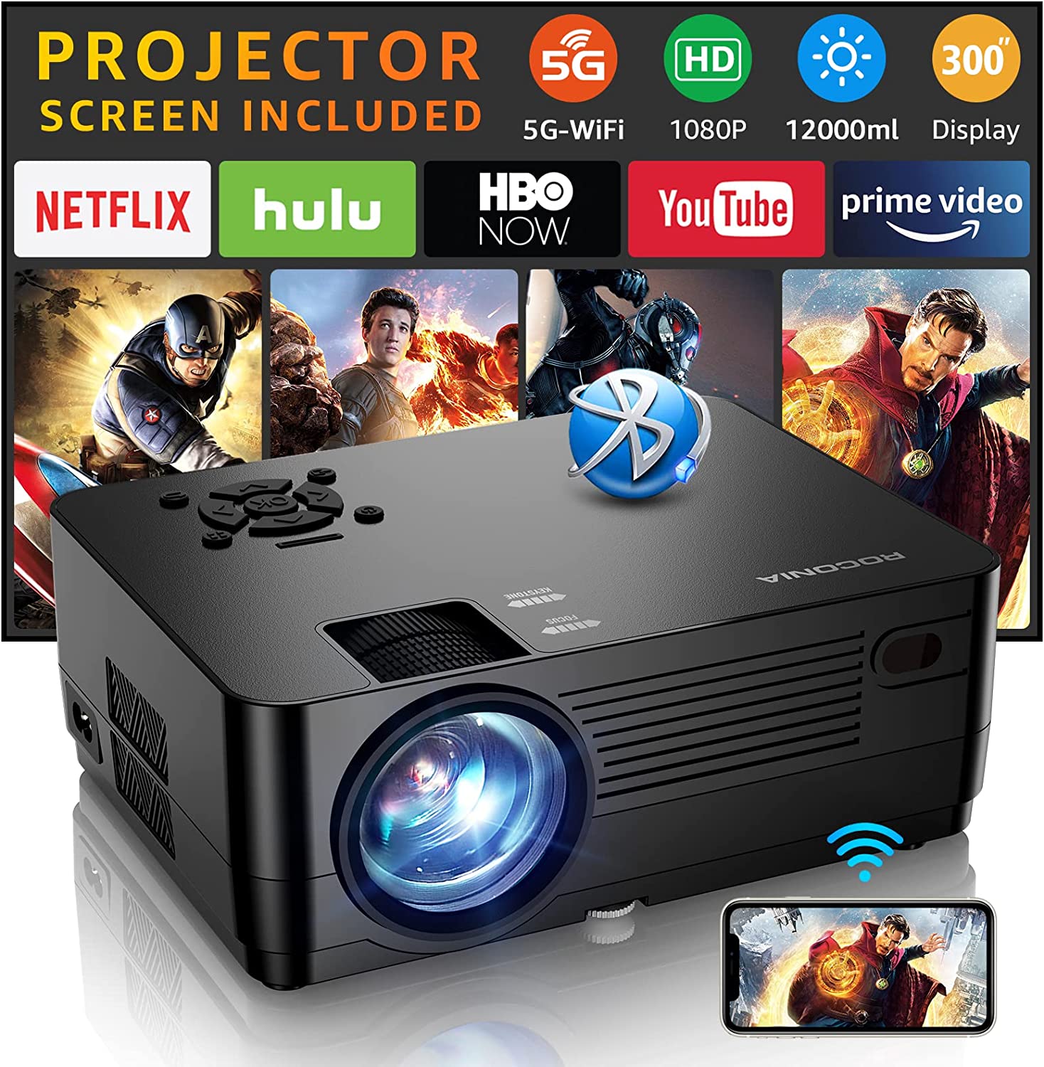 5G WiFi Bluetooth Native 1080P Projector[Projector [...]