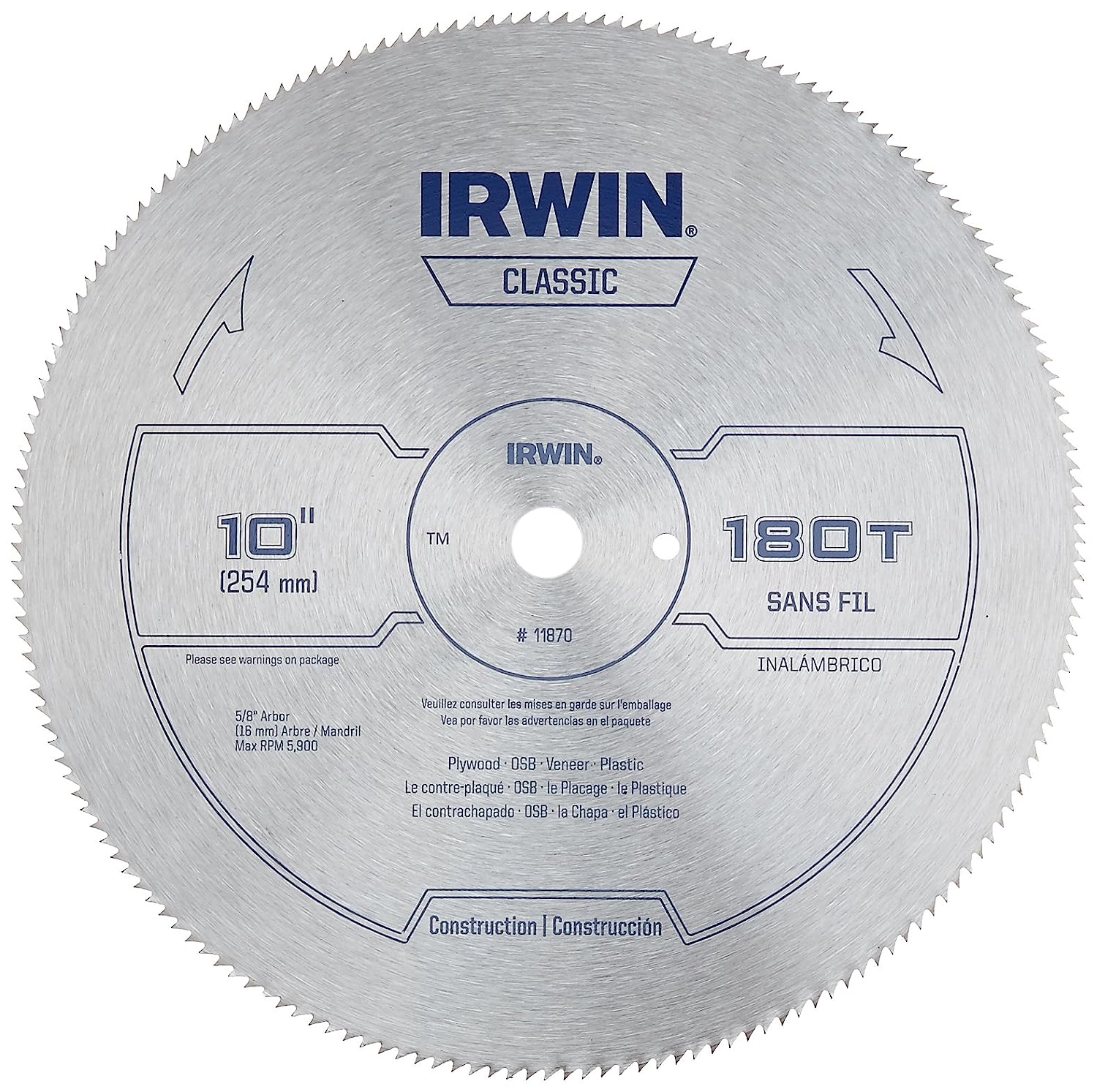 IRWIN 10-Inch Miter Saw Blade, Classic Series, Steel [...]
