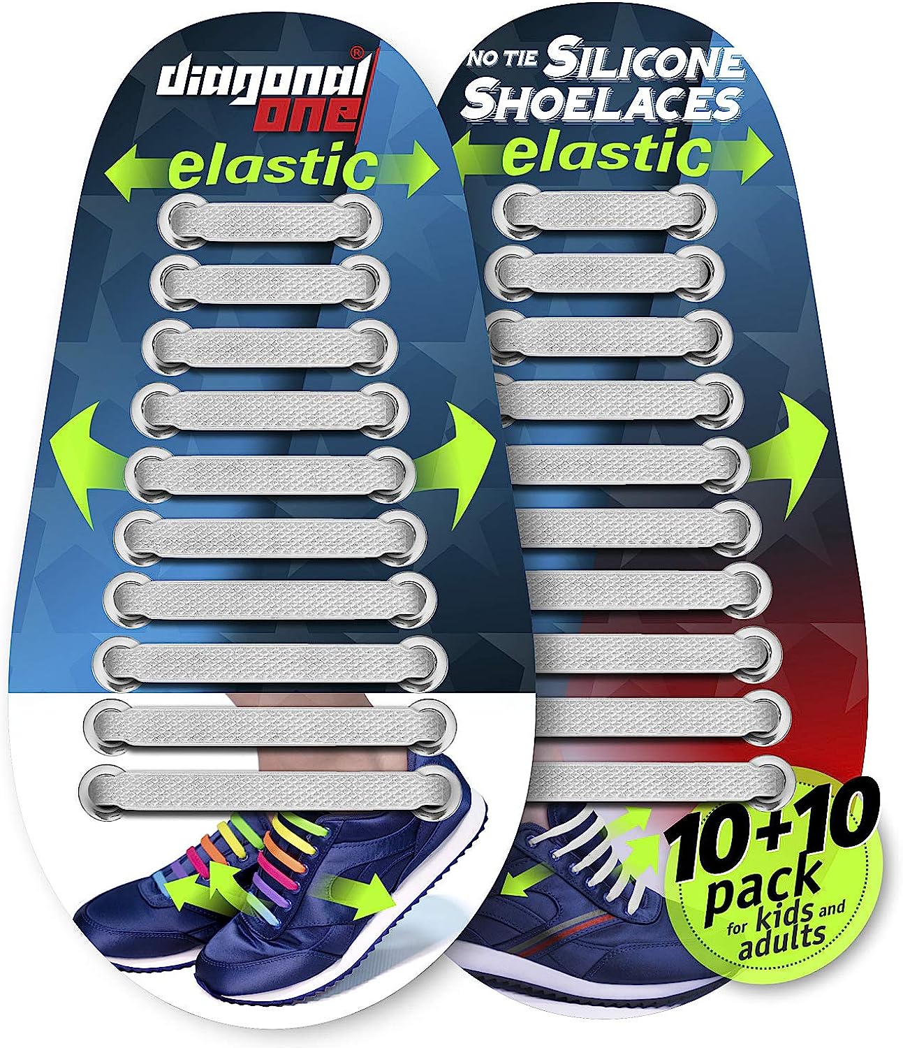 DIAGONAL ONE No Tie Shoe Laces for Adults - Elastic [...]