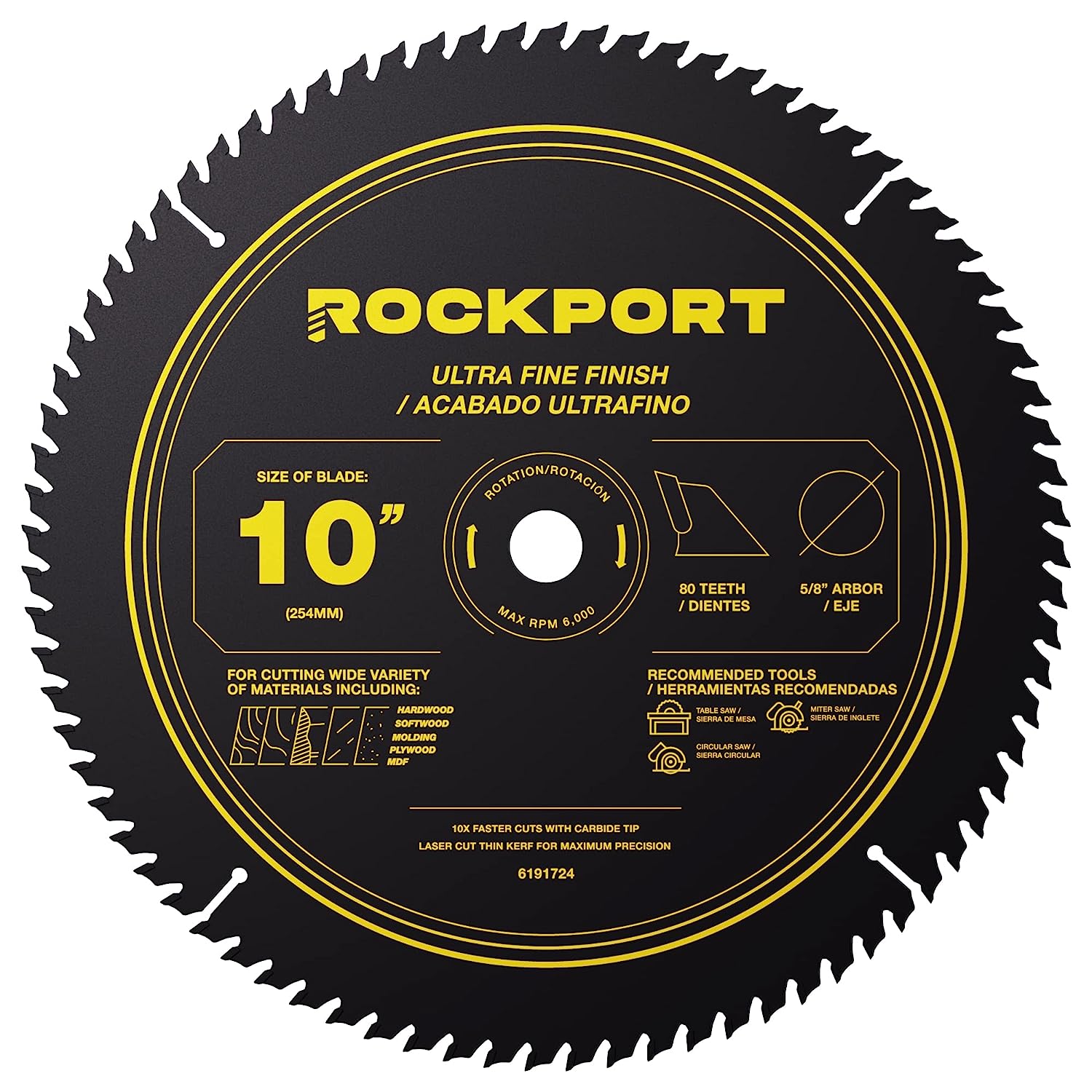 ROCKPORT Table Saw Blades 10 inch 80 Teeth - (1 Pack) [...]